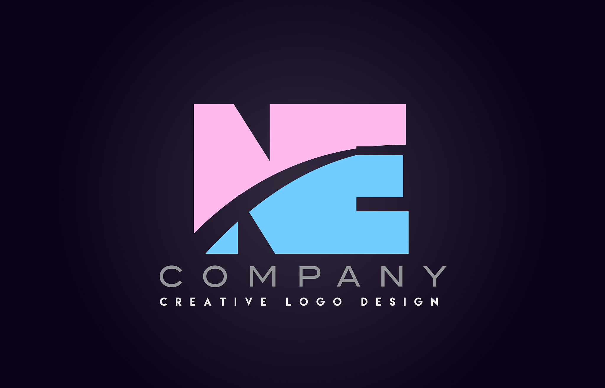 ne alphabet letter join joined letter logo design