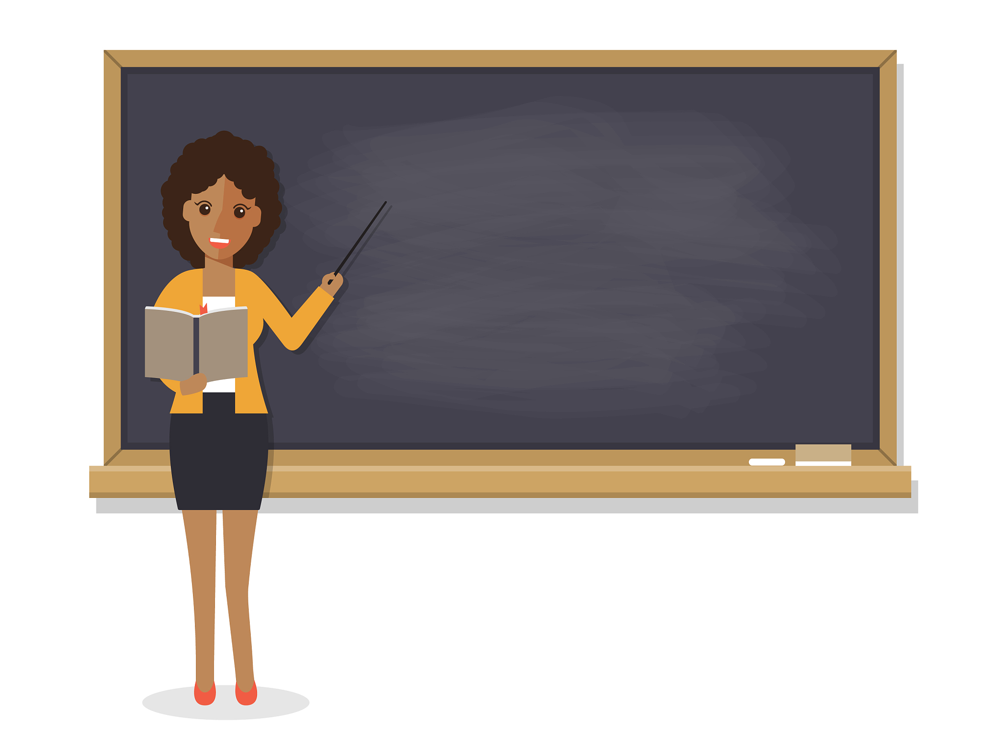 african teacher teaching student in classroom