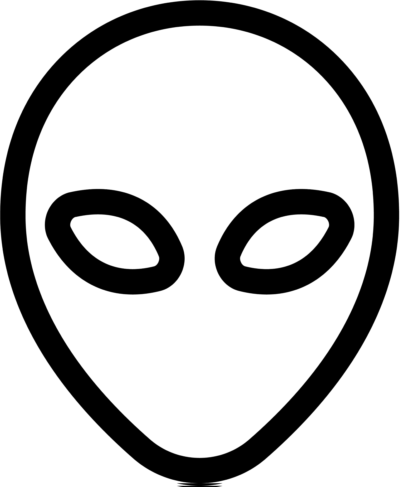 mask alien icon isolated contour symbol