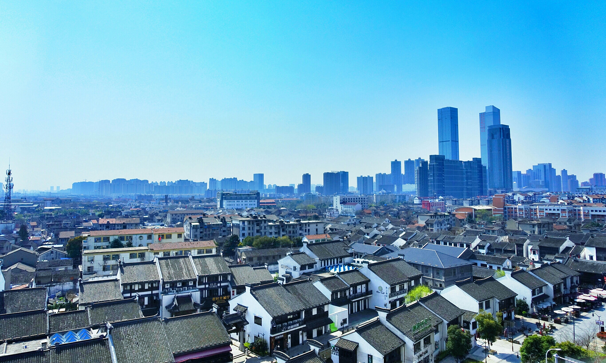 high angle view of city
