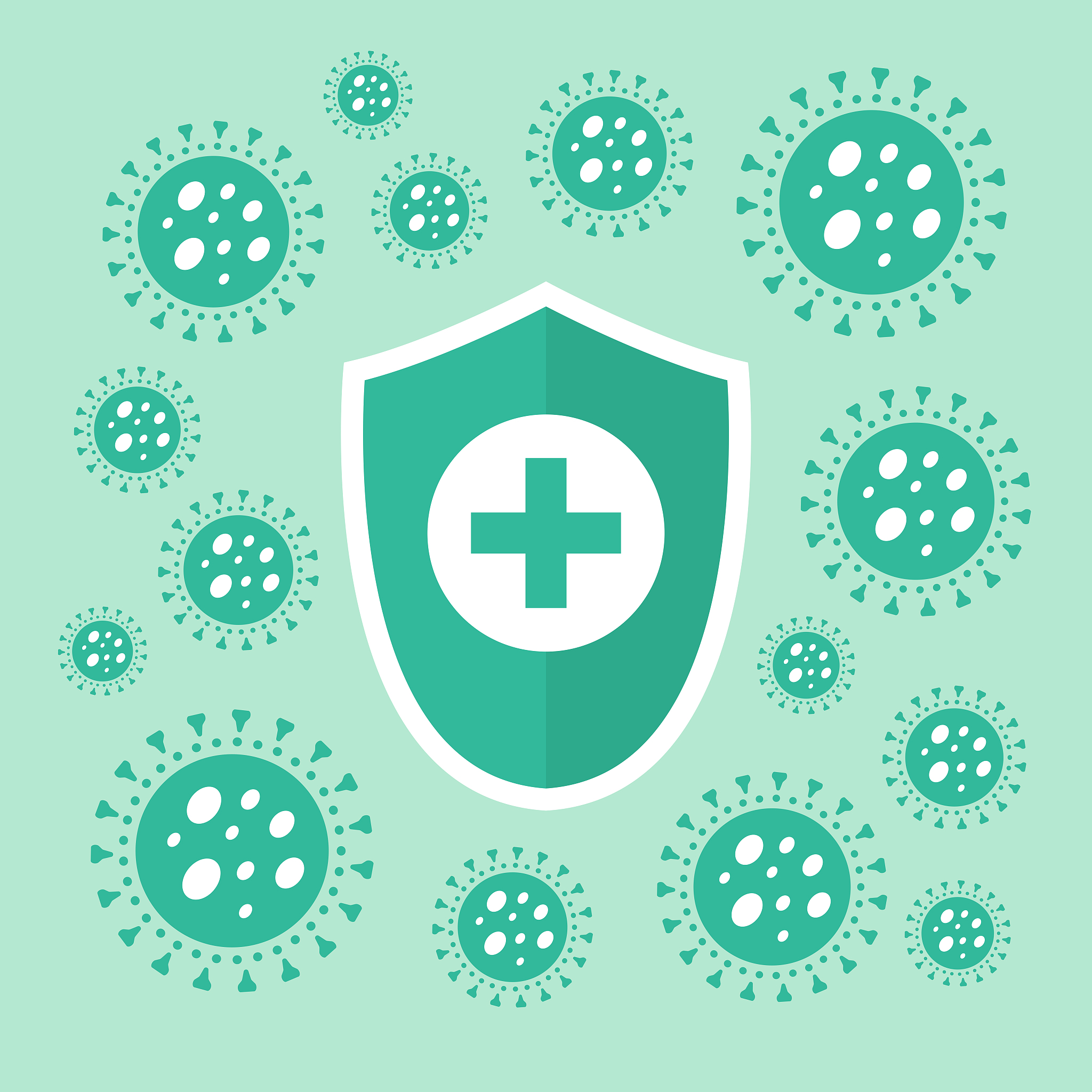 hygienic shield protecting from virus. medical probiotics with h