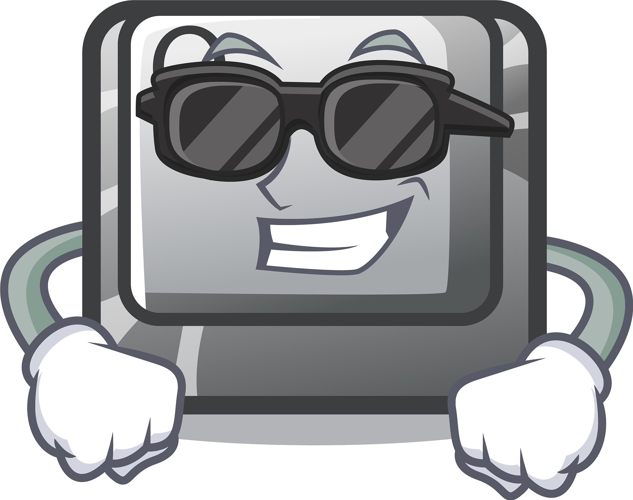super cool q button on cartoon keyboard