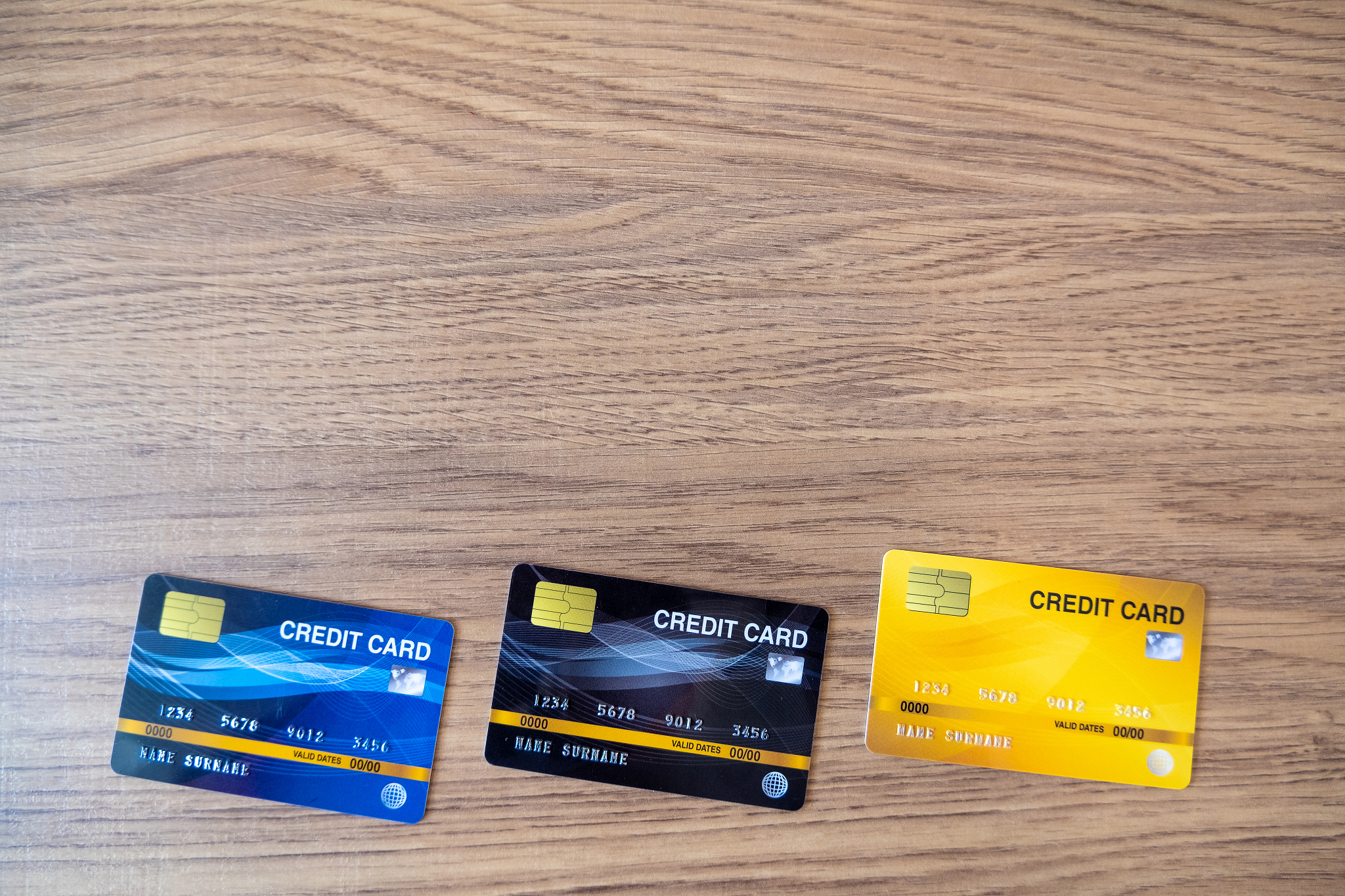 credit cards on table