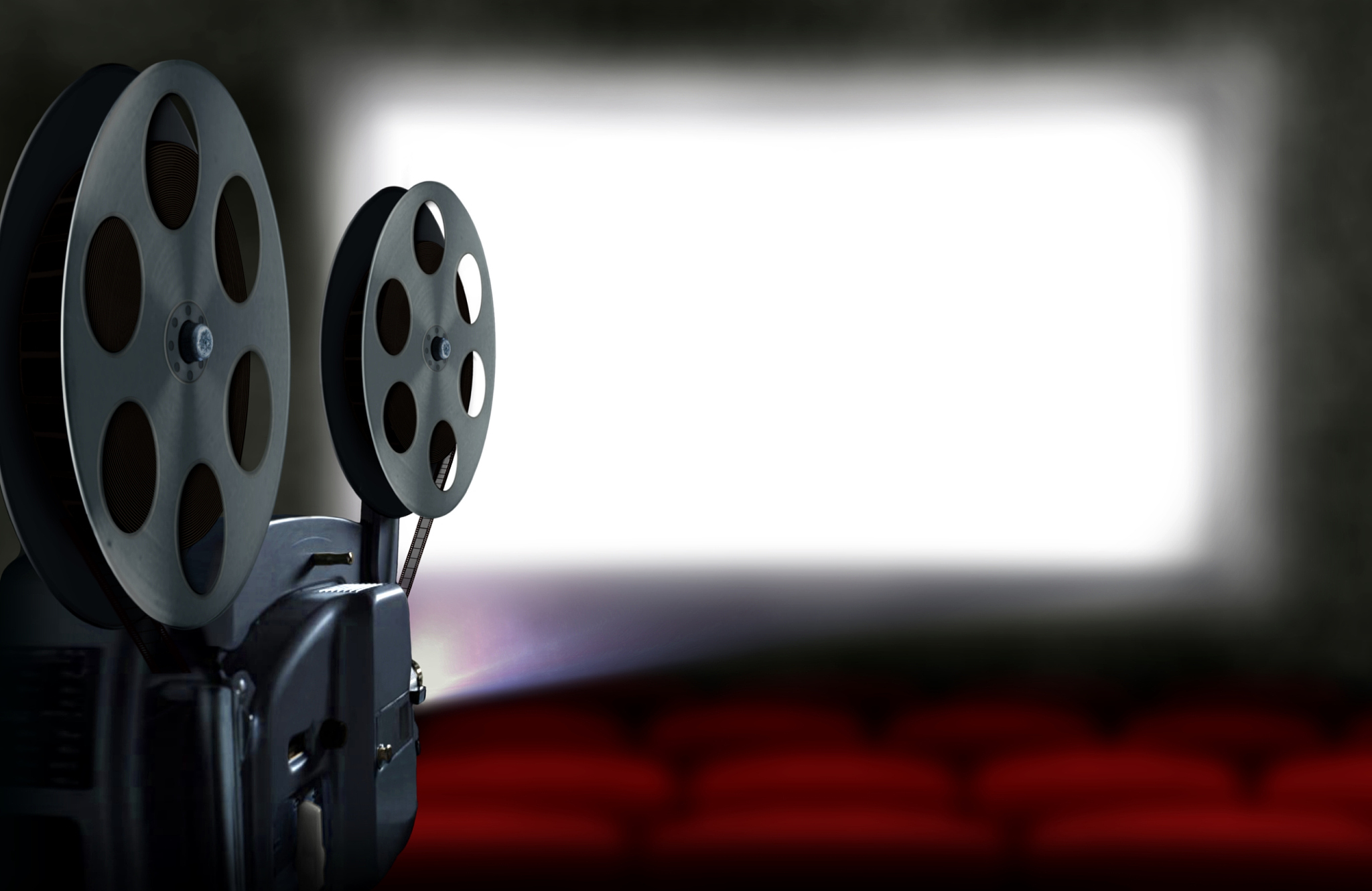 cinema projector with empty seats
