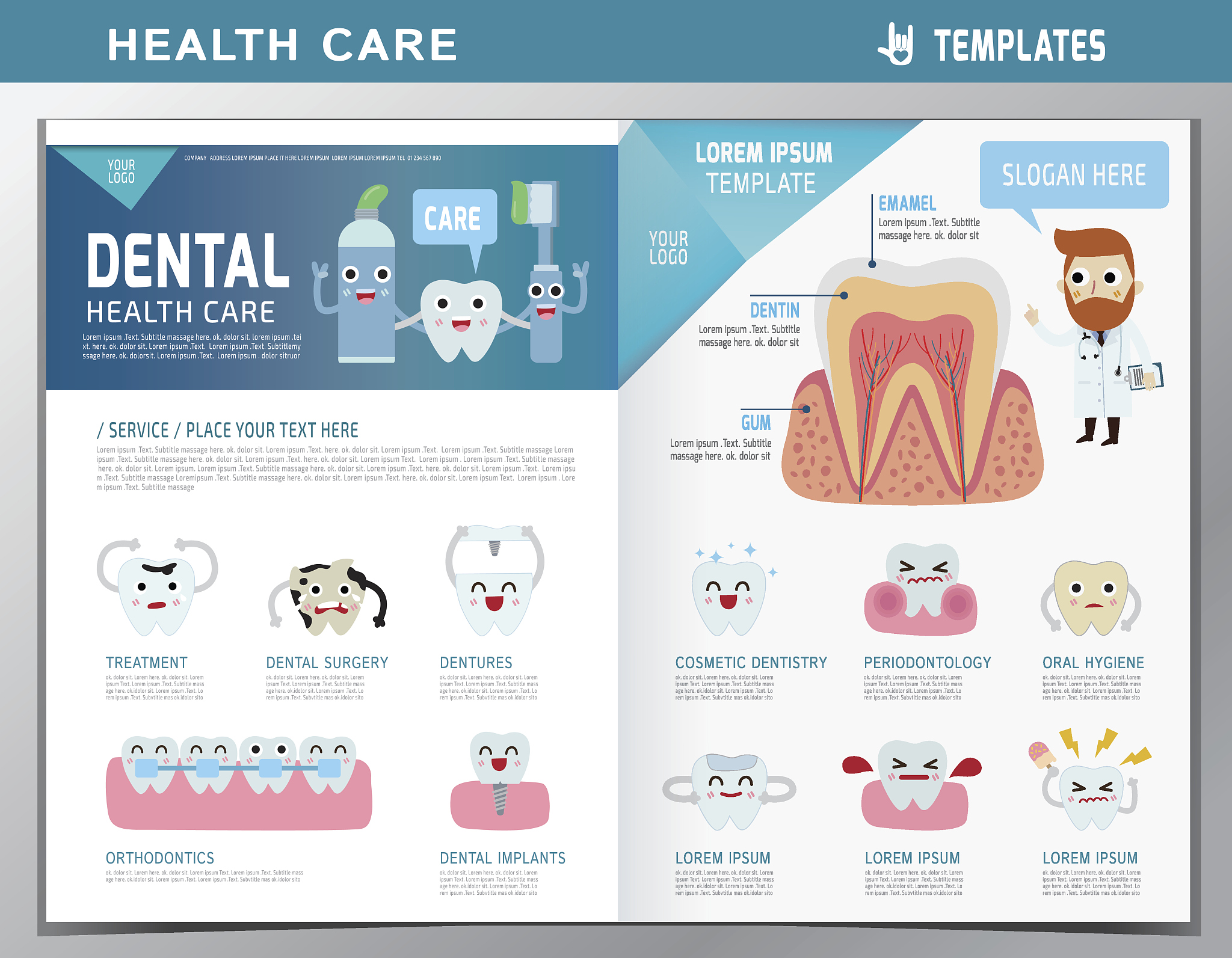health care flyer leaflet brochure template a4 size