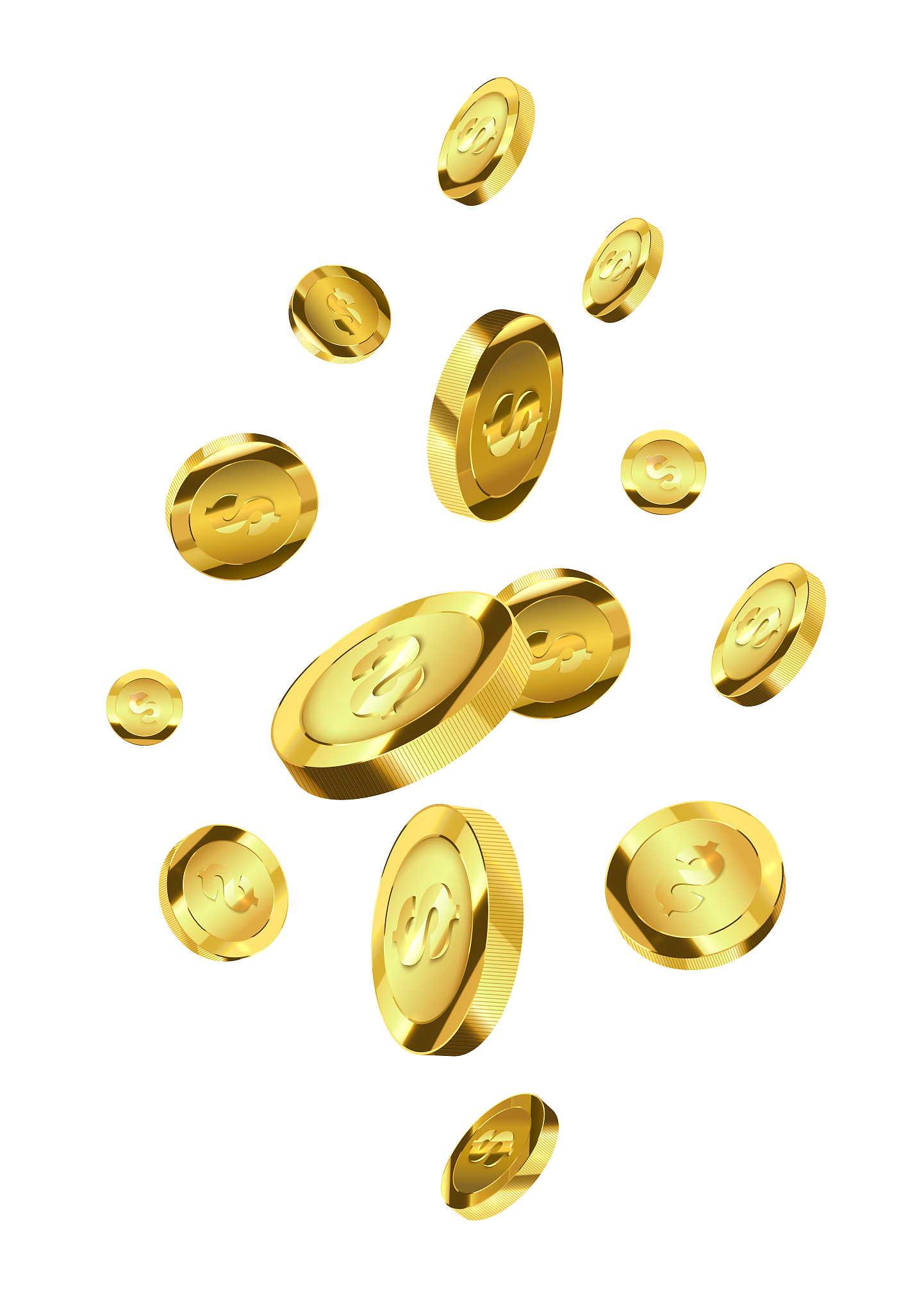 gold coins explosion vector illustration. jackpot concept.