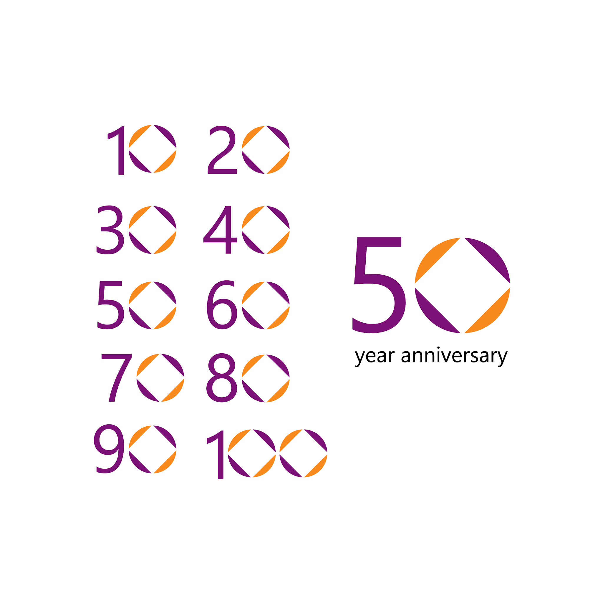50 year anniversary set template design