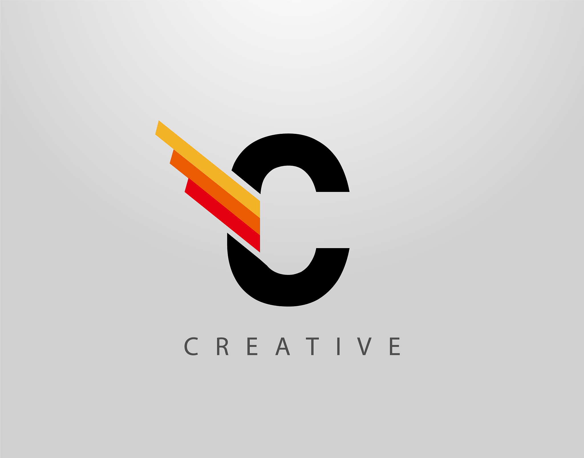 initial c monogram logo abstract wing and strip c