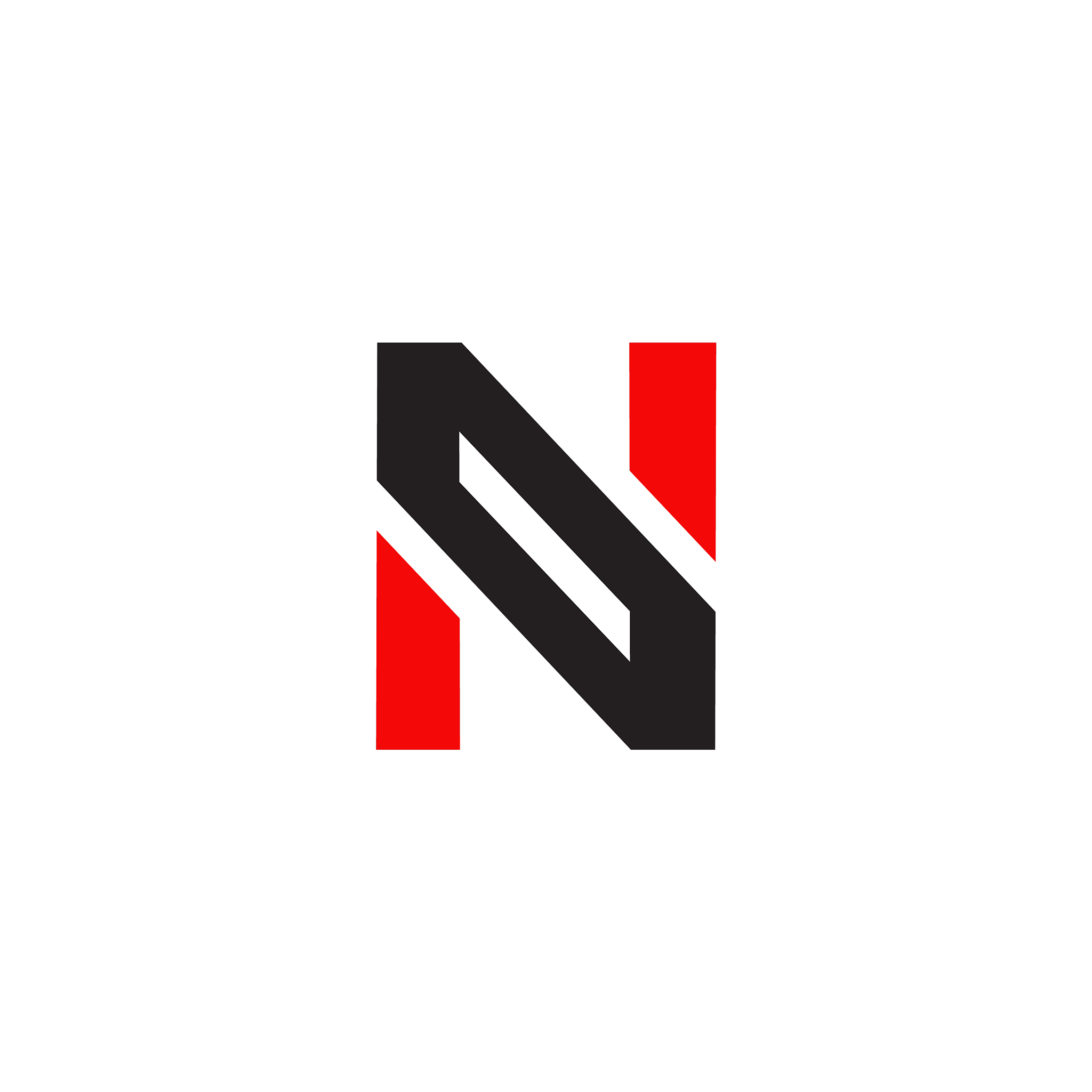 n letter initial icon logo design template