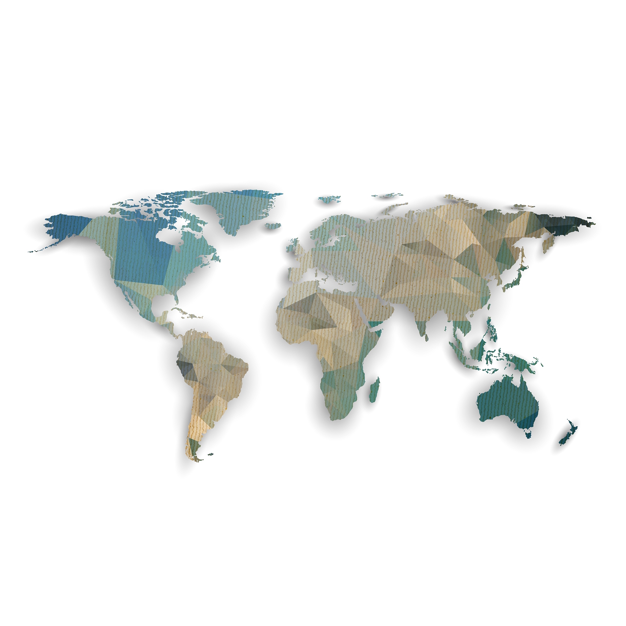 world map with shadow textured design