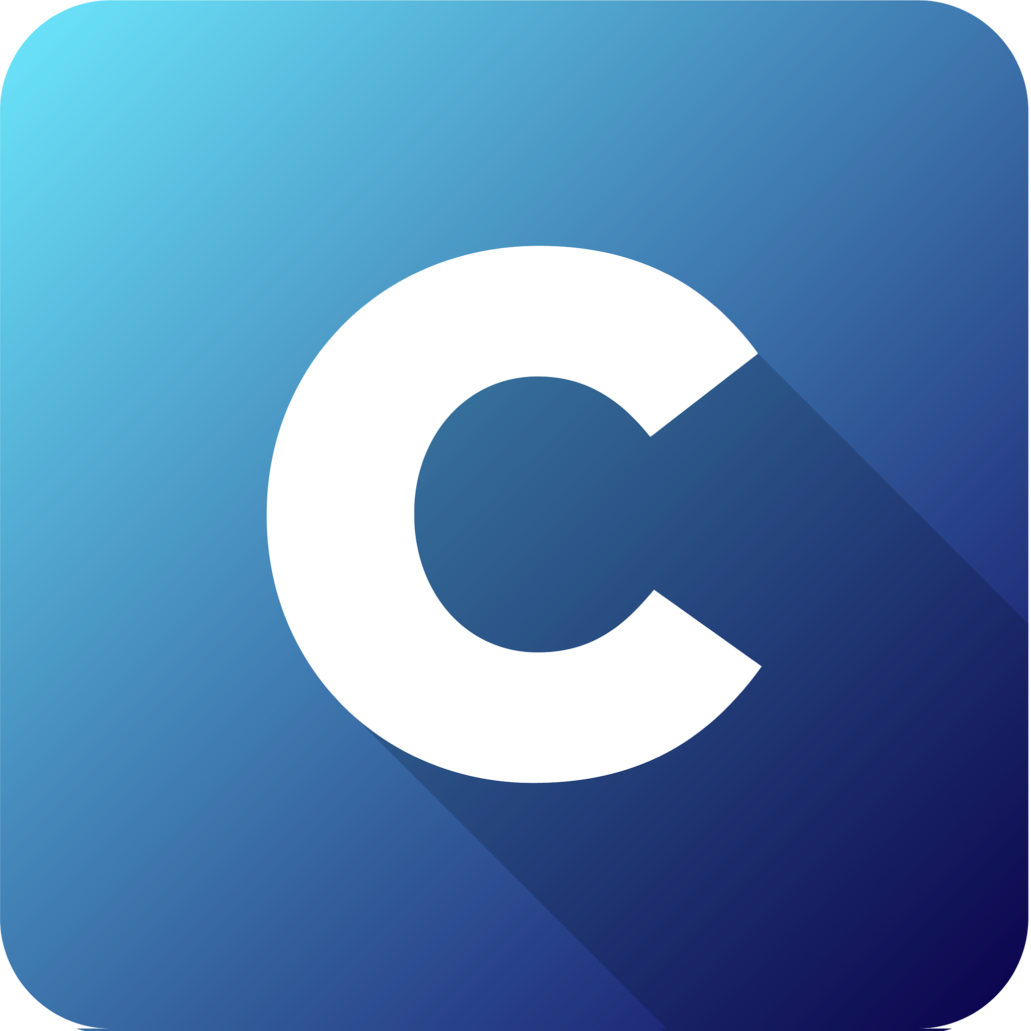 c modern gradation shadow letter logo icon design