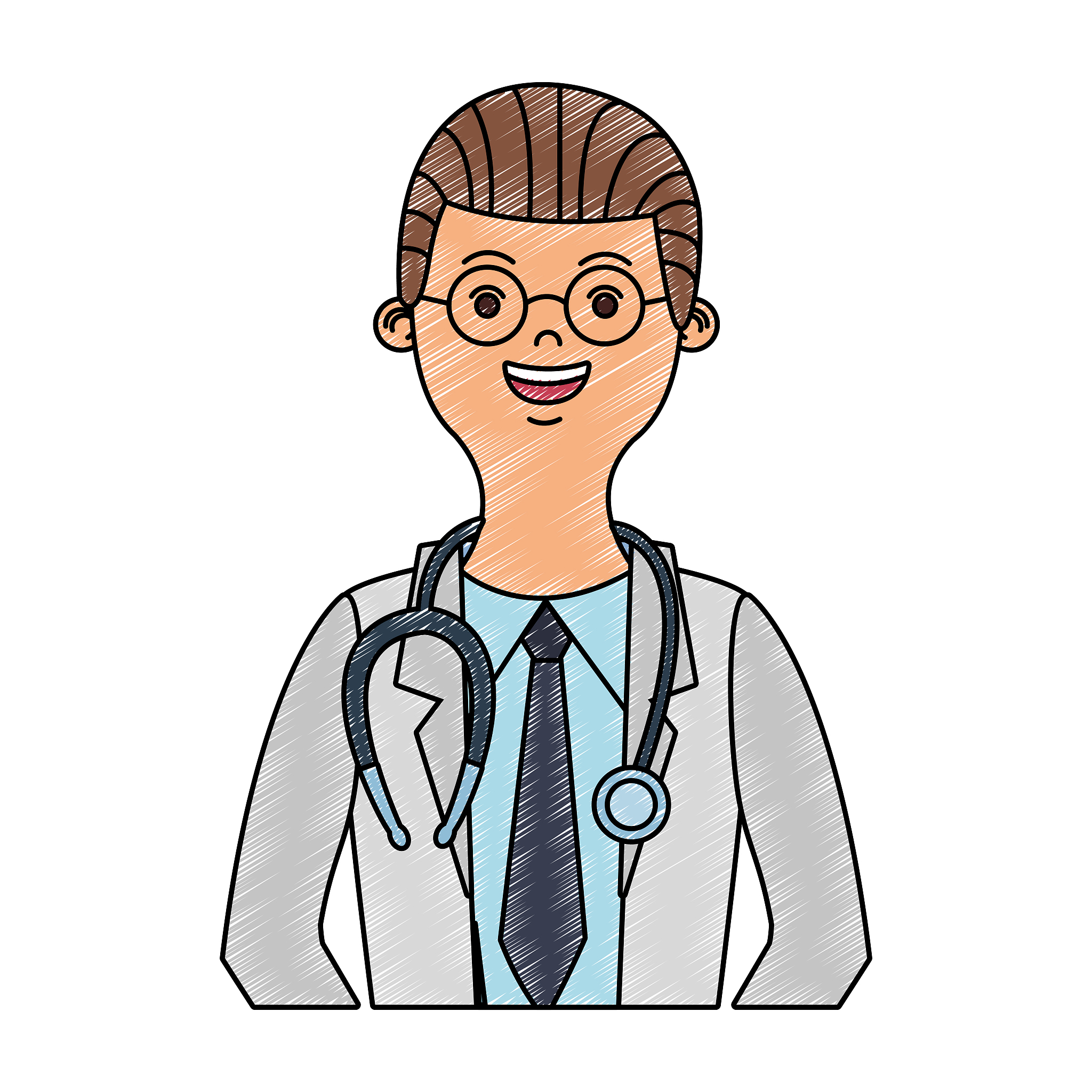 male doctor cartoon scribble