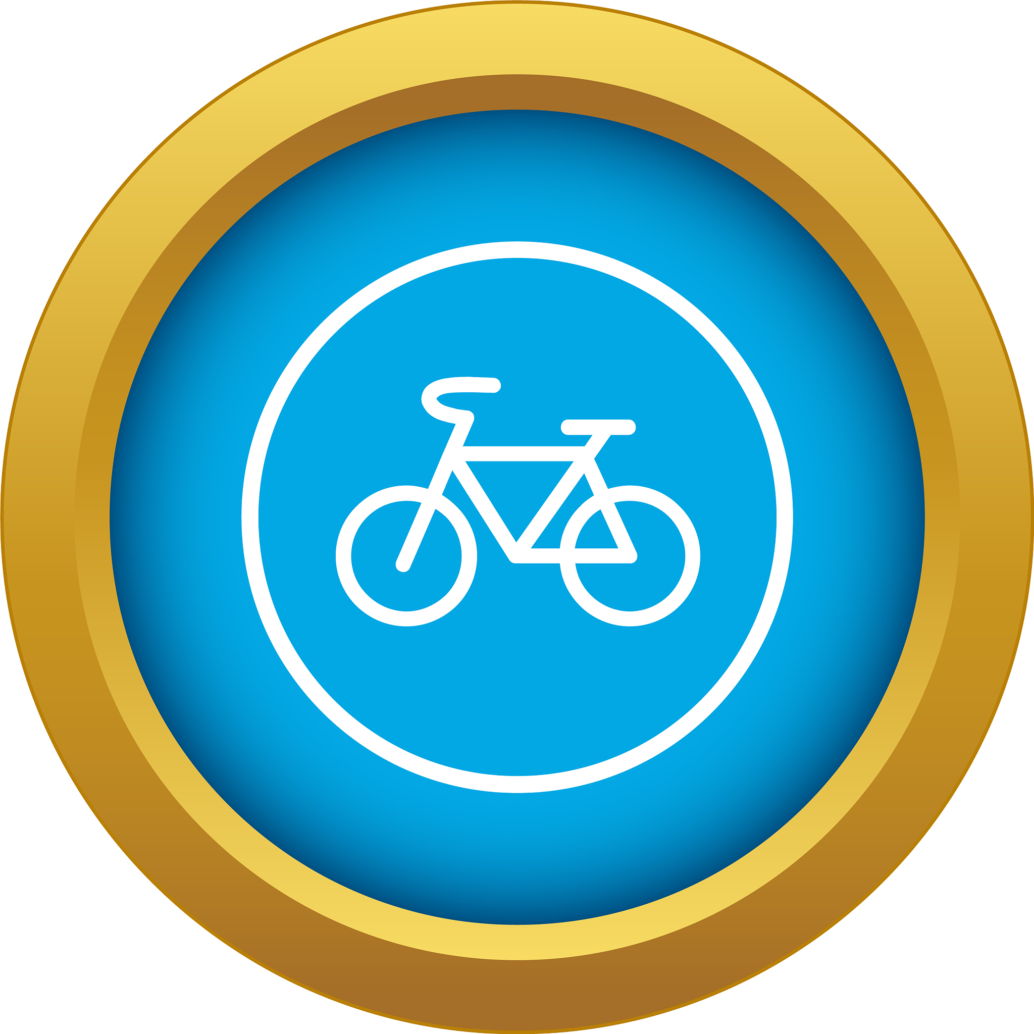 sign bike icon blue isolated