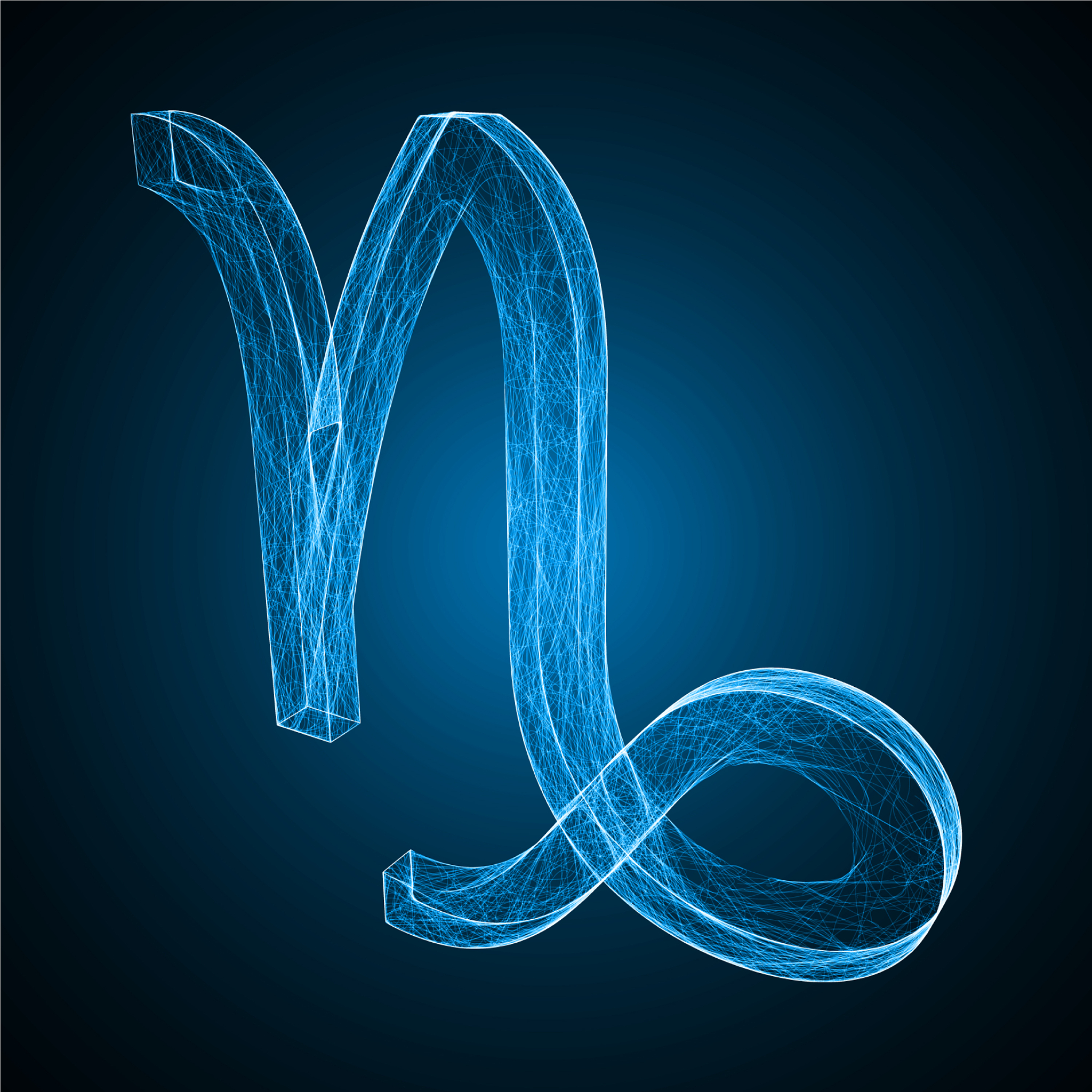 zodiac sign with energy lines capricorn symbol