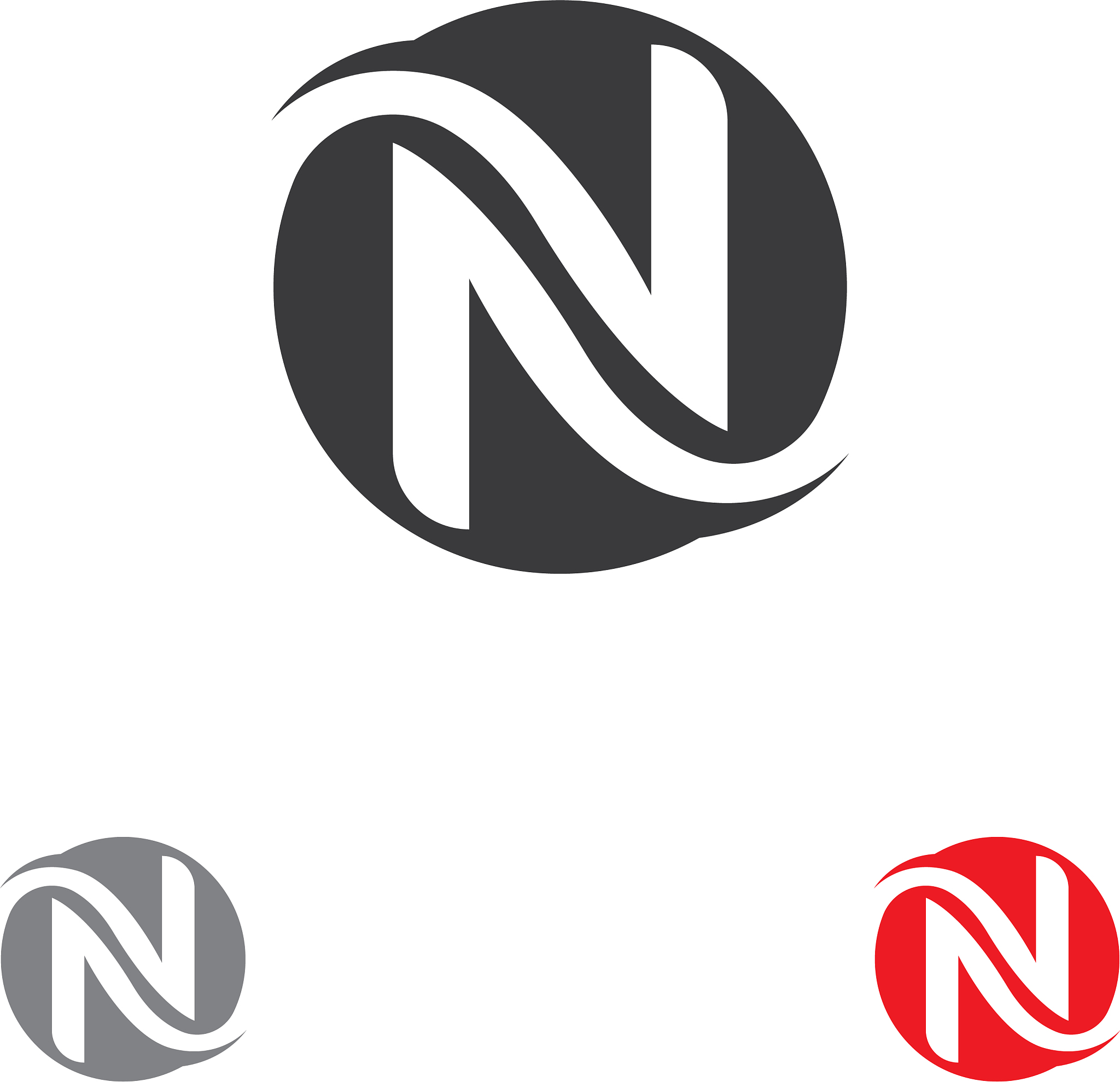 n letter logo template
