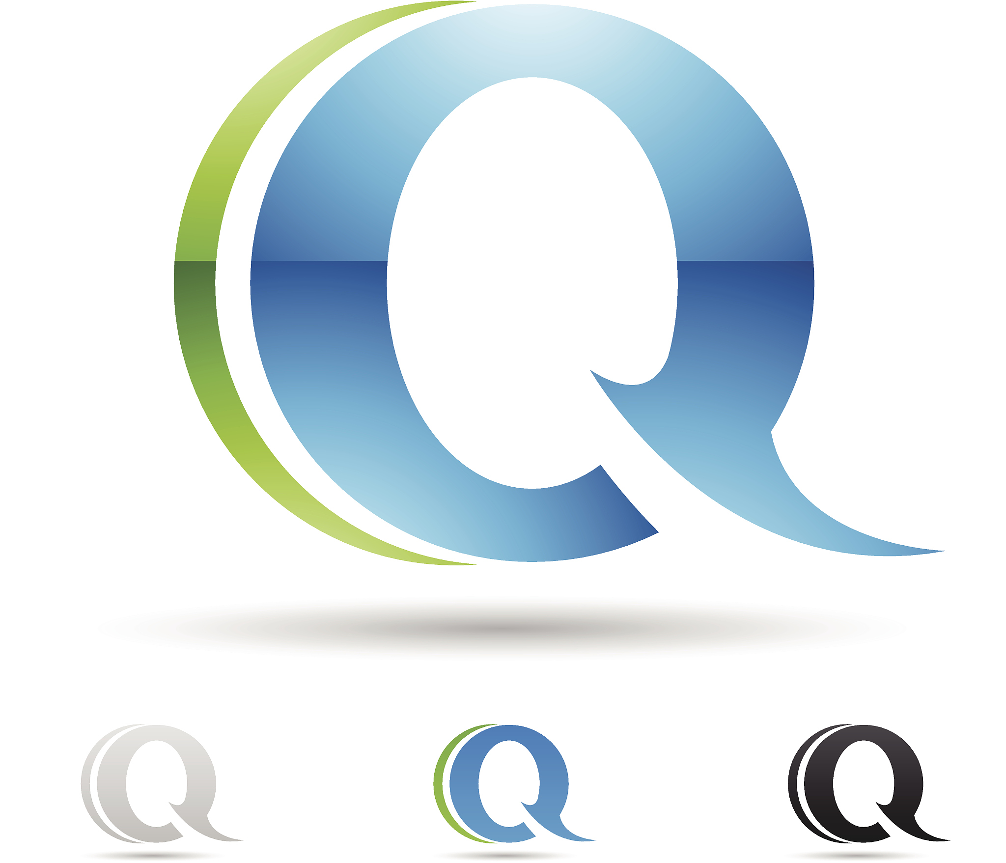 abstract icon for letter q
