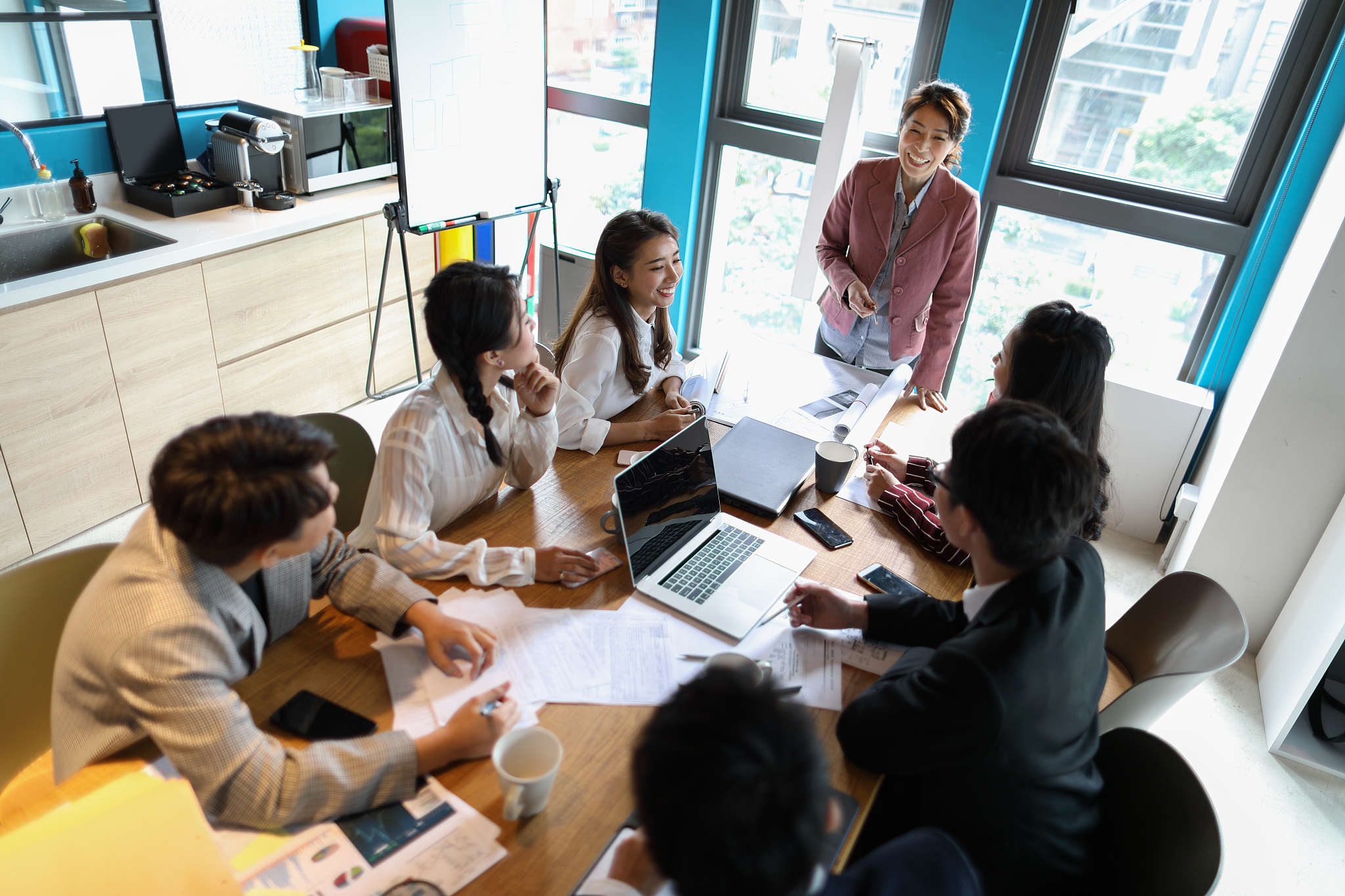 group of business persons in discussion