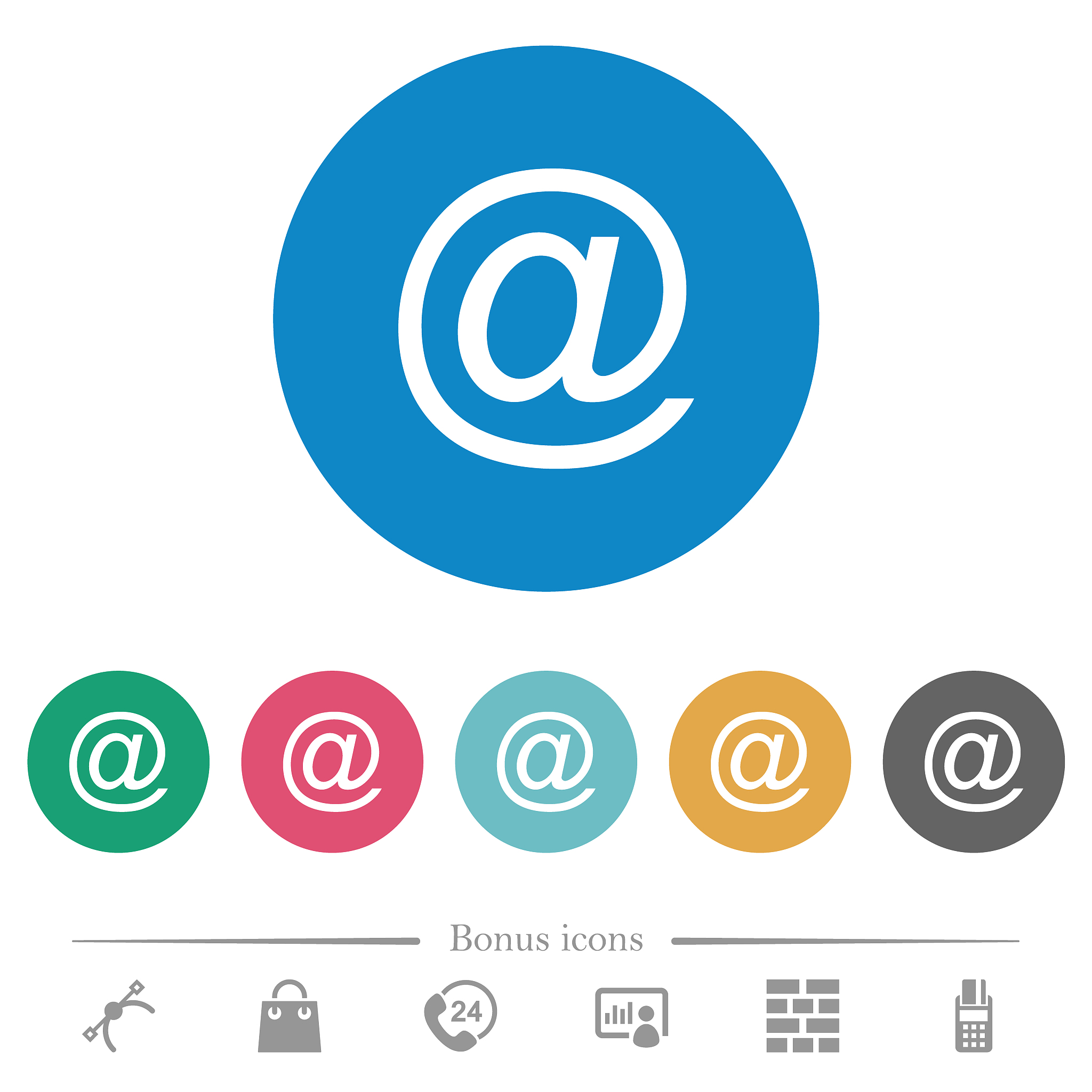 single email symbol flat round icons