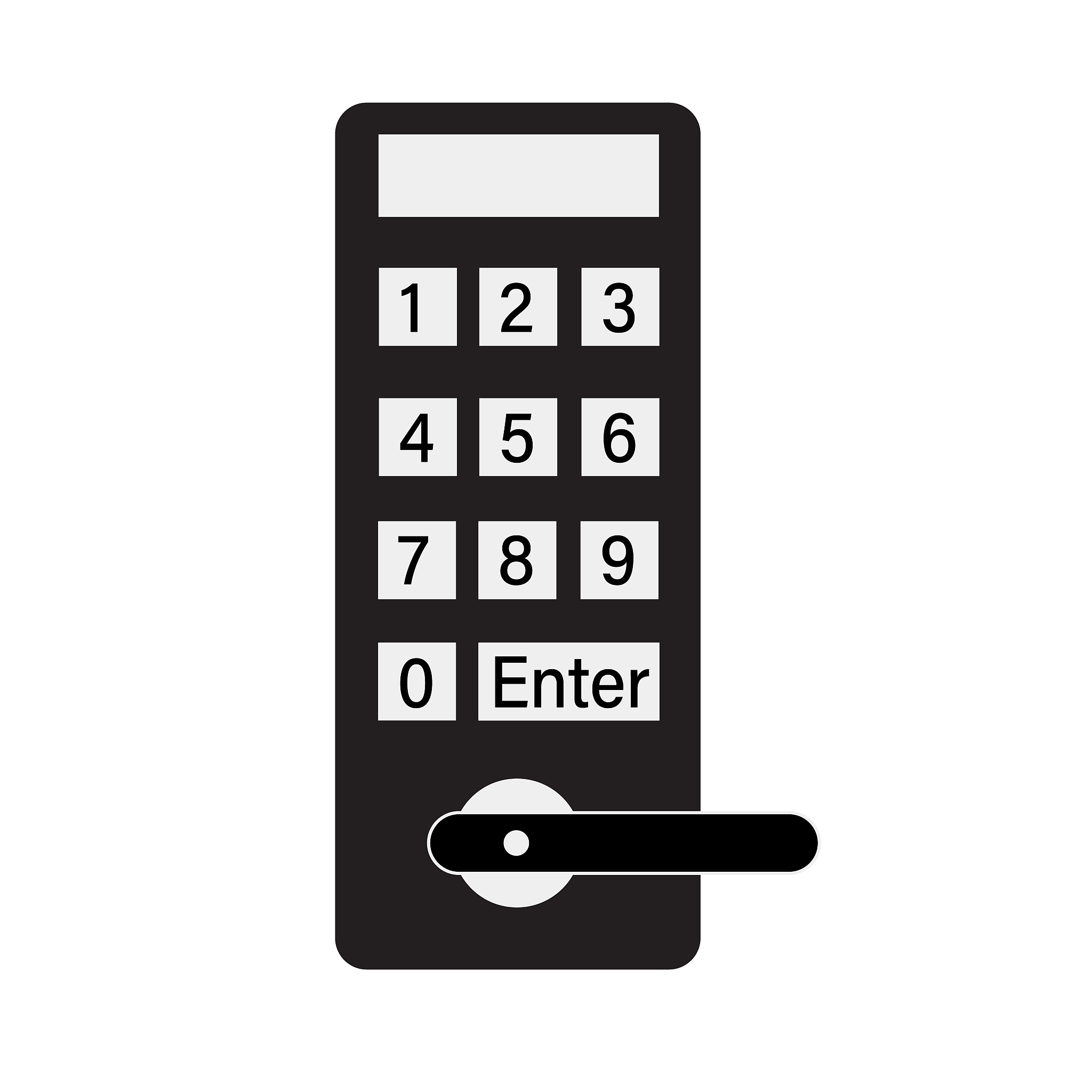 digital door lock icon on white background. flat style. smart lo