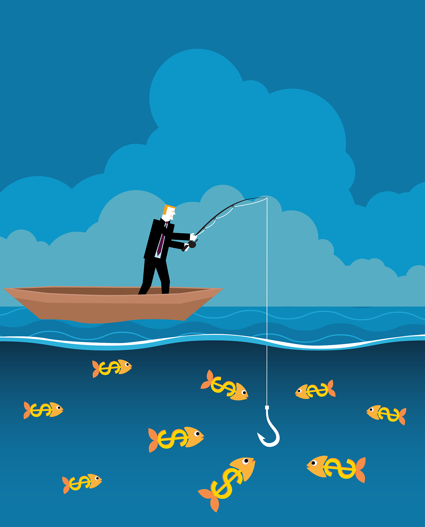 解梦钓鱼钓上两个人来