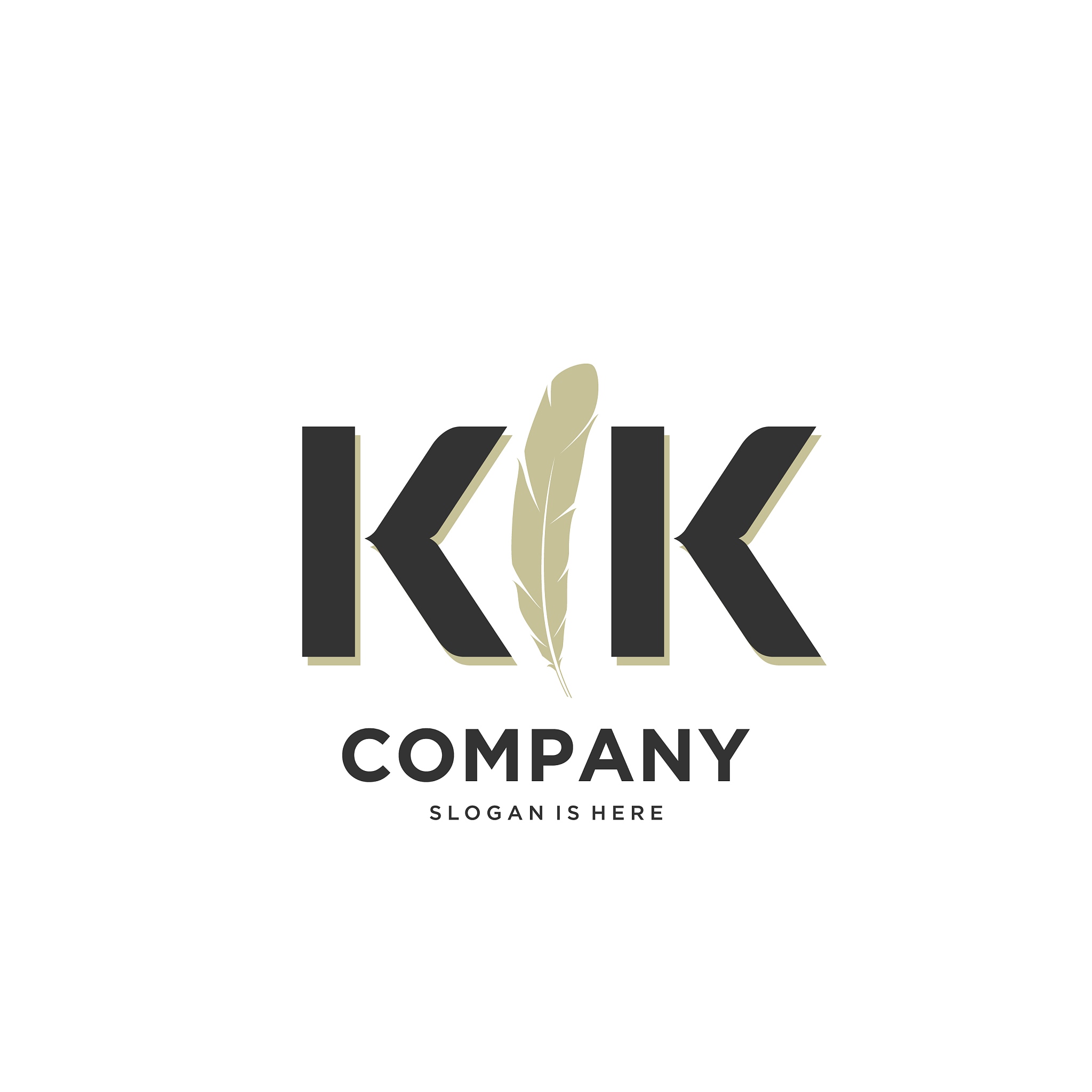 initial kk letter unique attractive creative