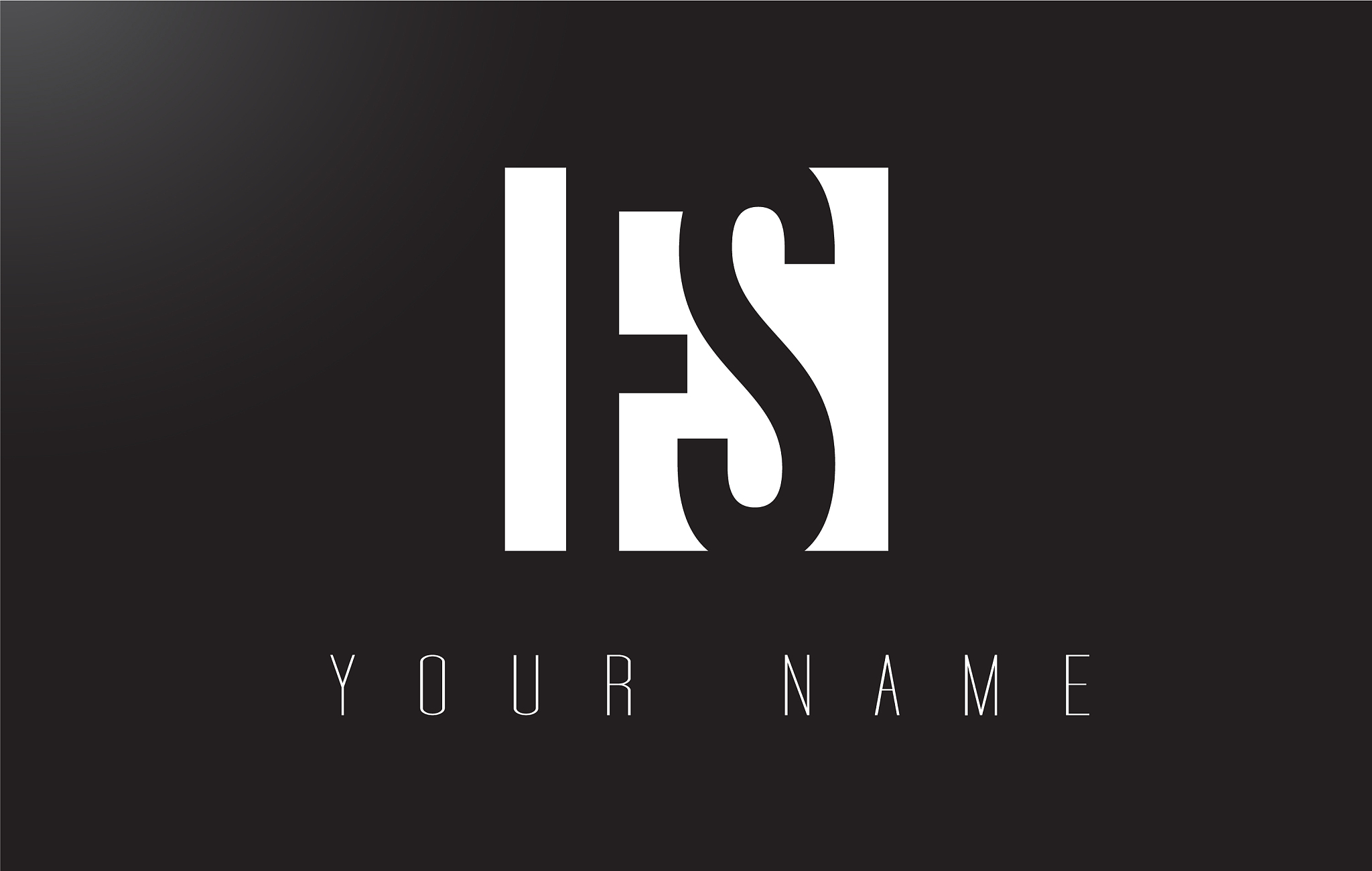 fs letter logo with black and white negative