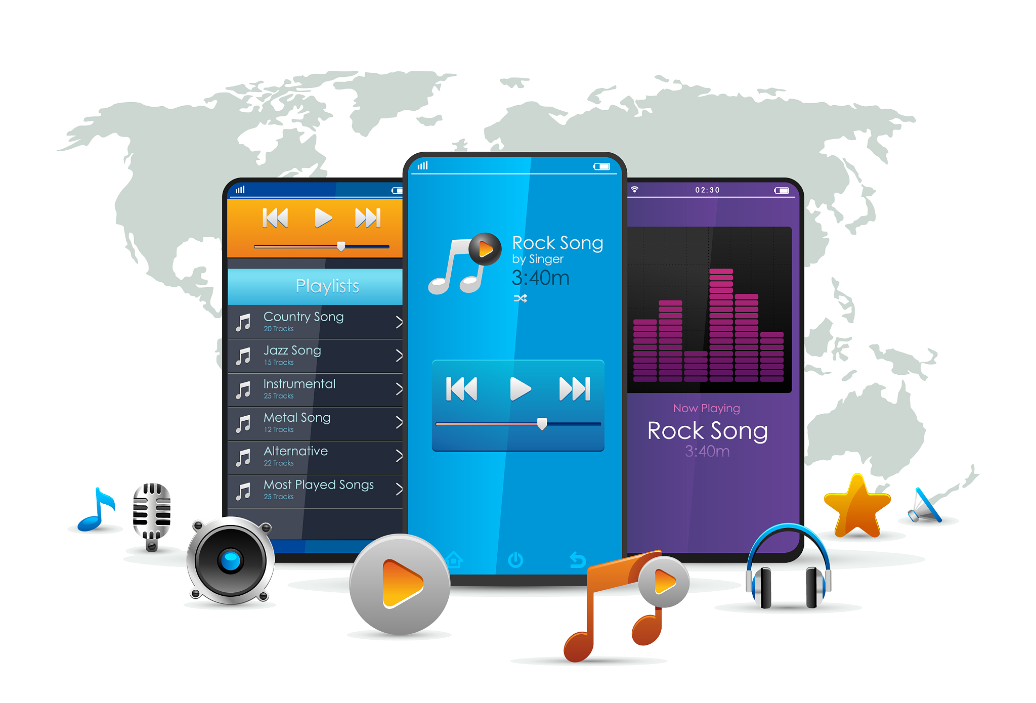 music app on smartphone
