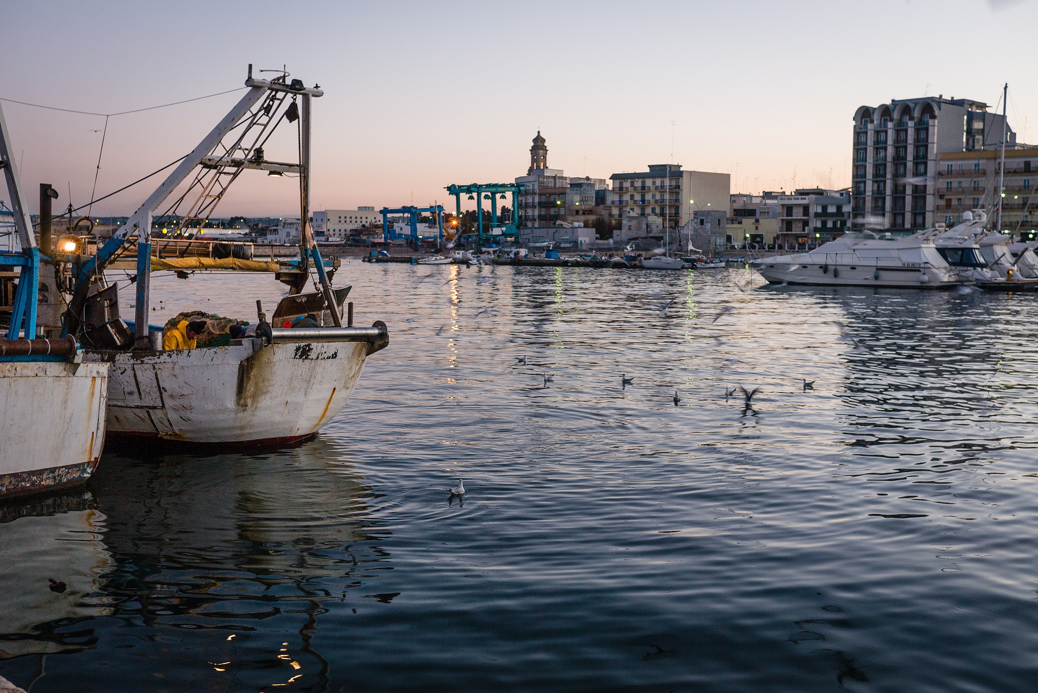 fishermen on board