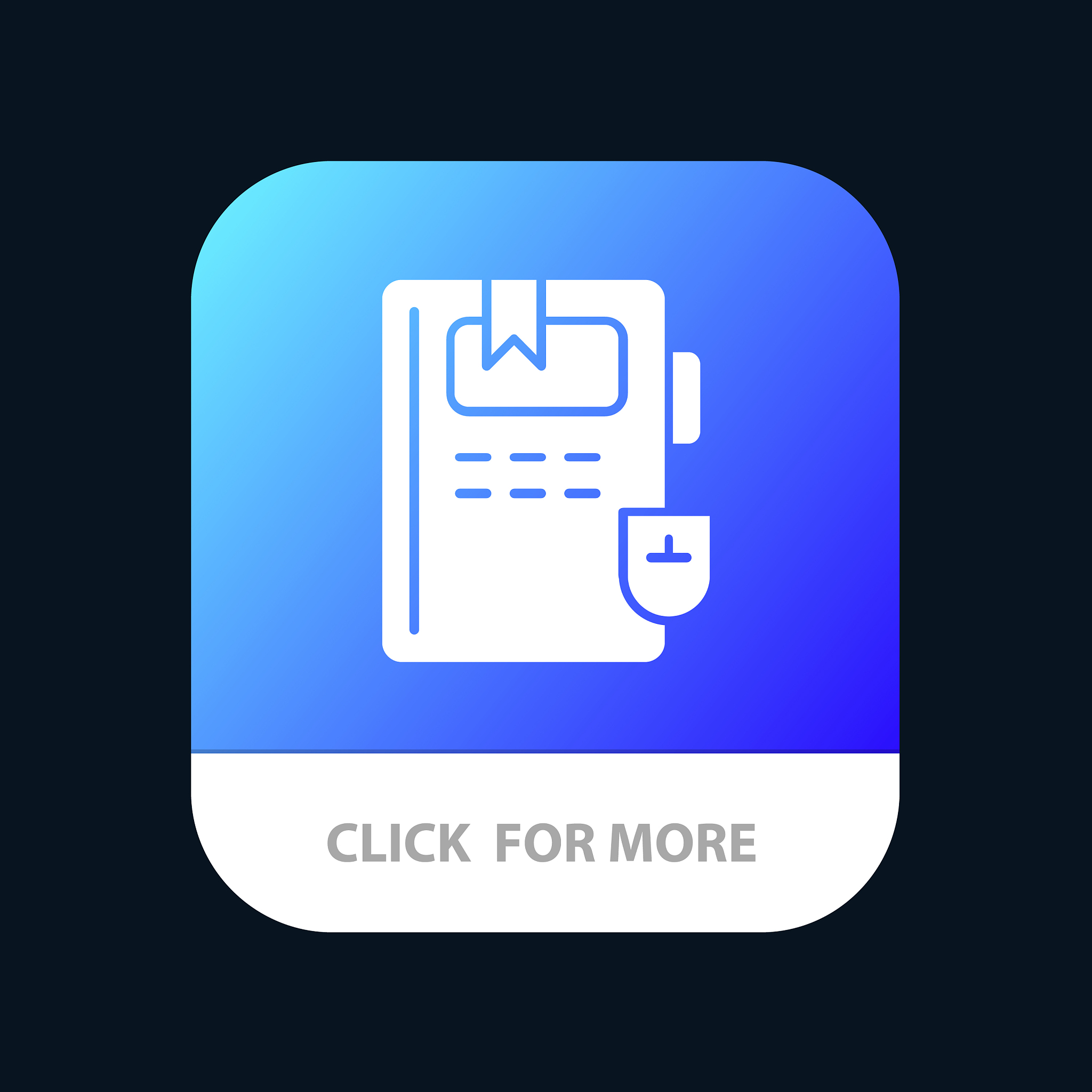 book education knowledge mobile app button