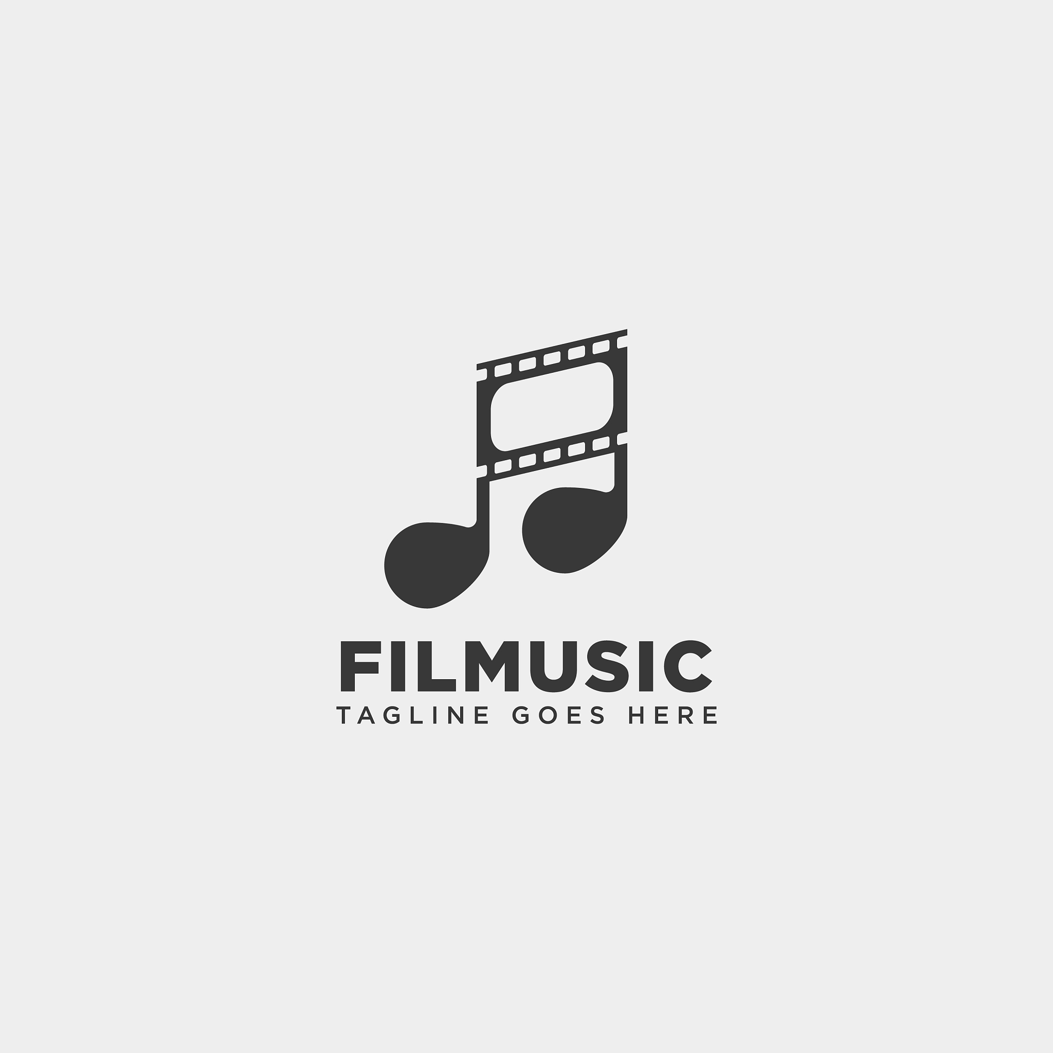 music clip cinema media entertainment simple logo