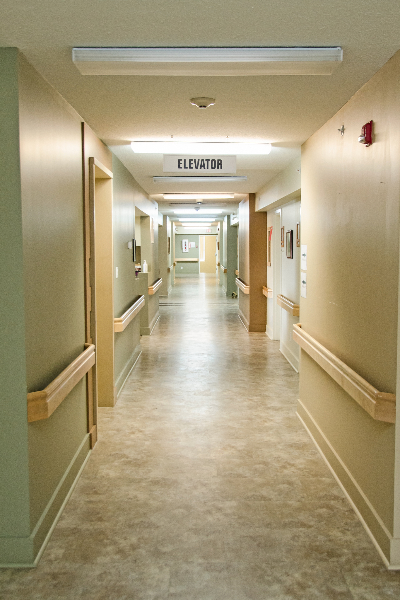 senior's hallway with handrail