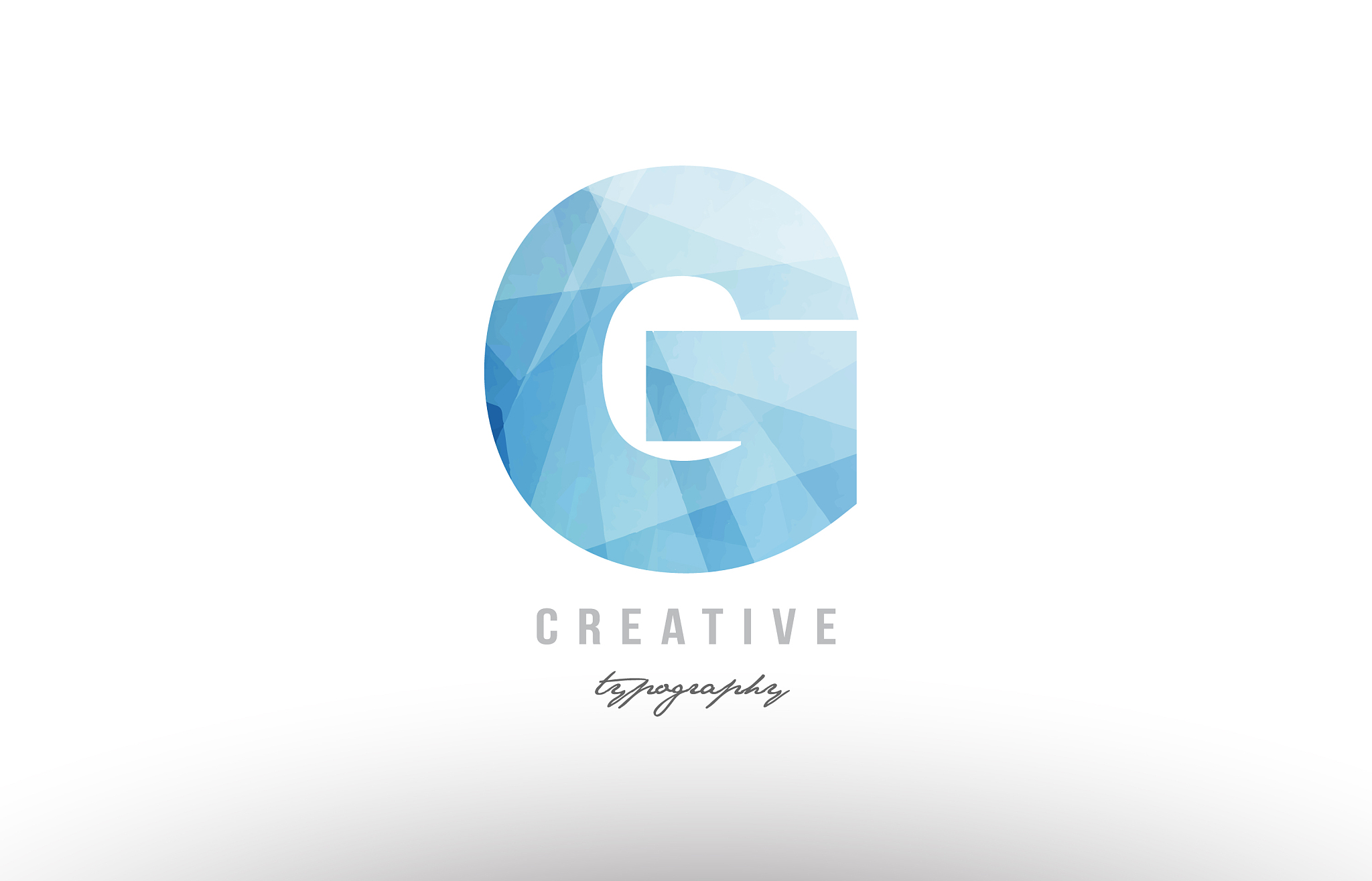 g blue polygonal alphabet letter logo icon design
