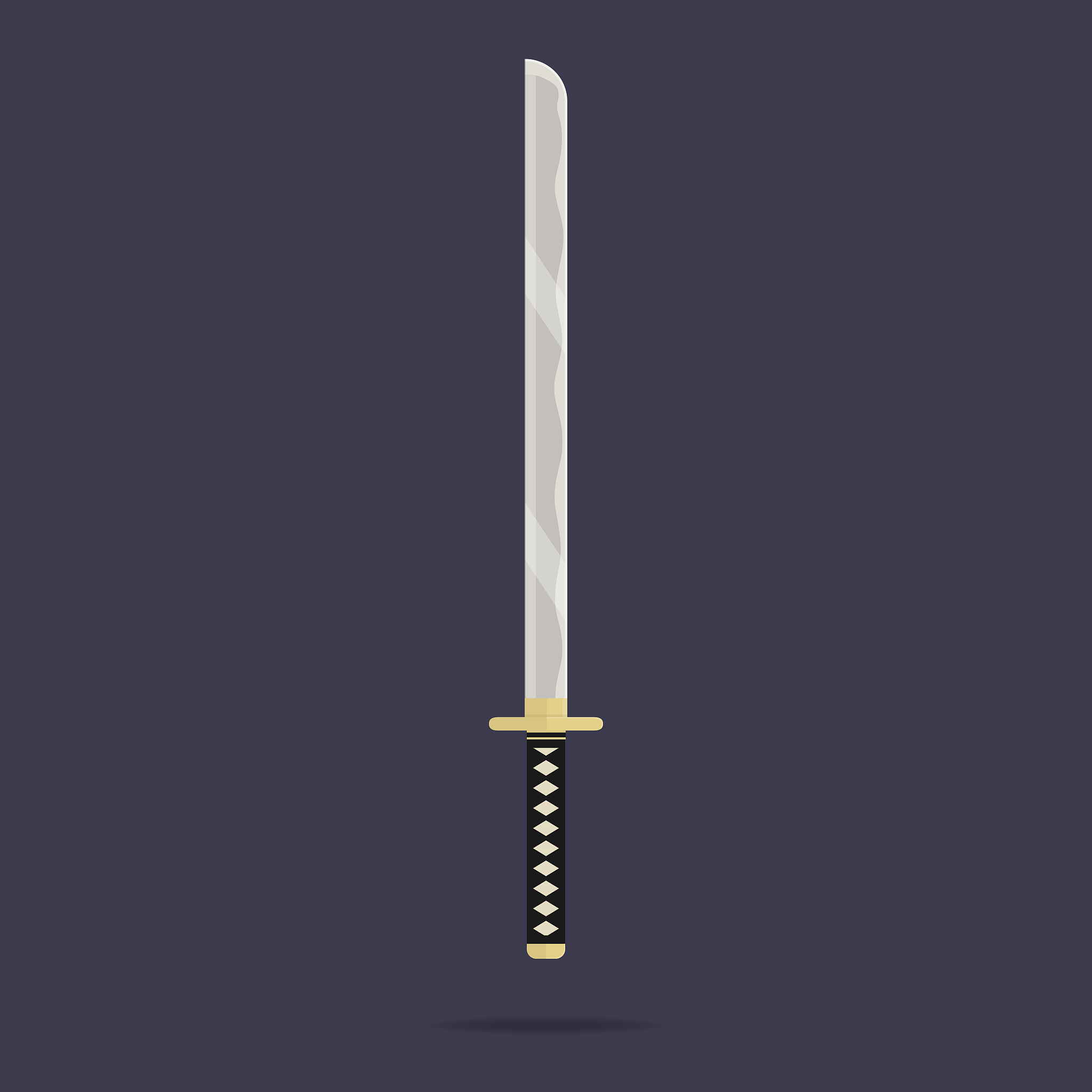 katana sword icon. samurai weapon. ninja equipment. cartoon styl