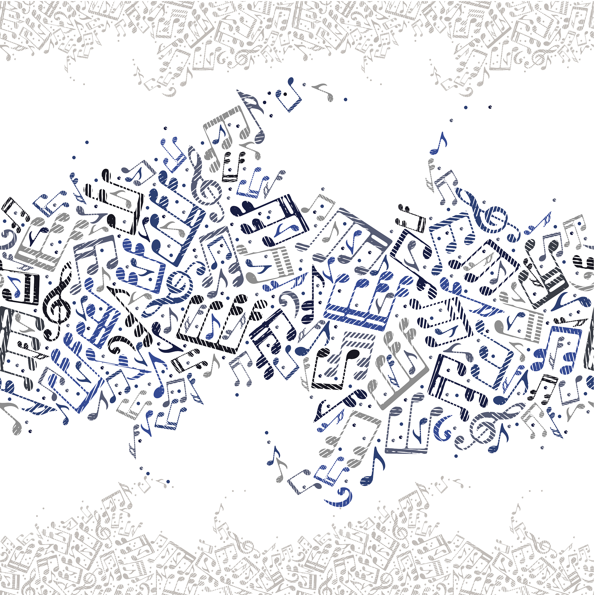 seamless music background with notes.
