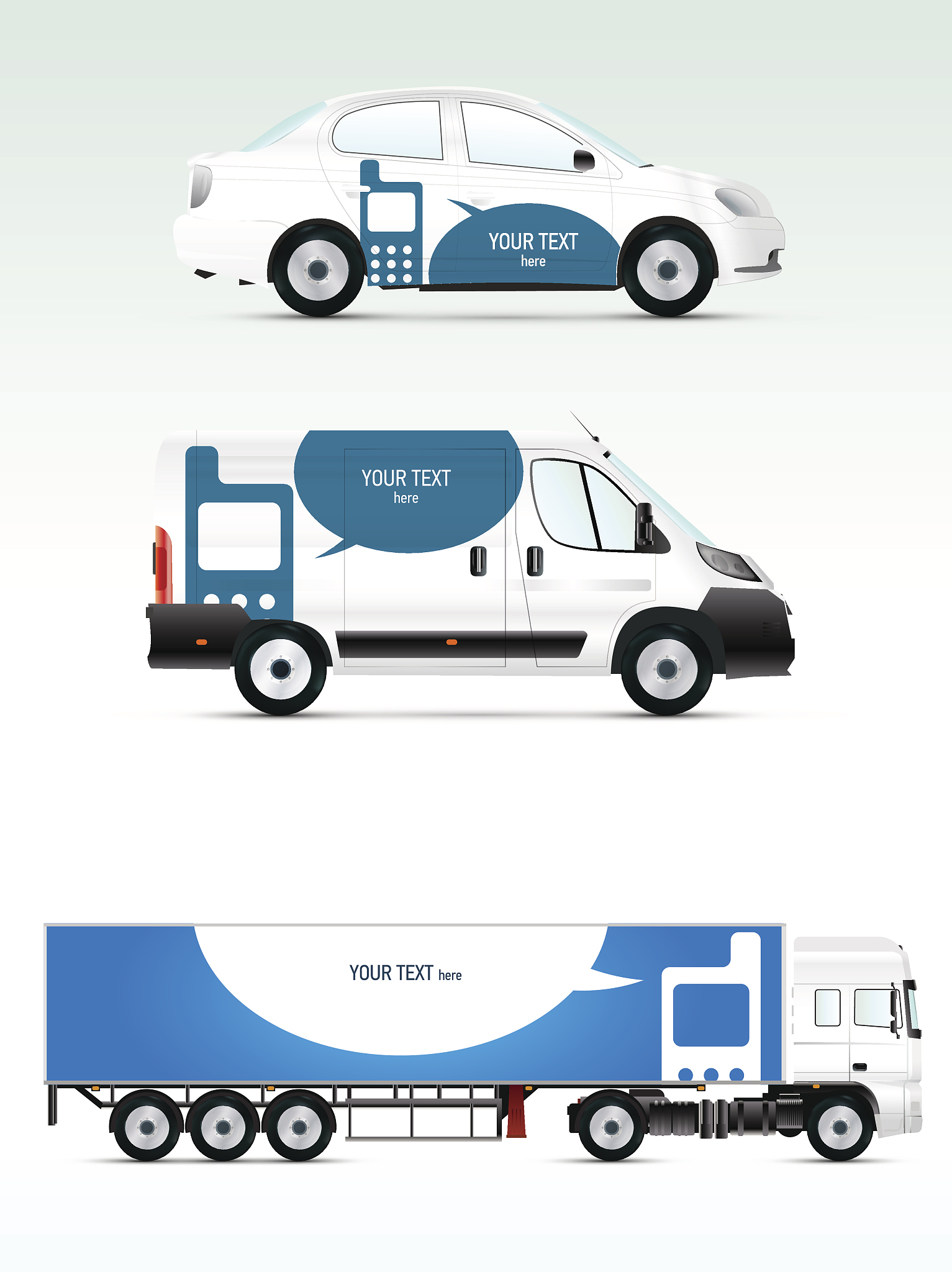 江铃全顺5座车体广告设计：蓝色车身，白色和红色点缀，吸睛创意