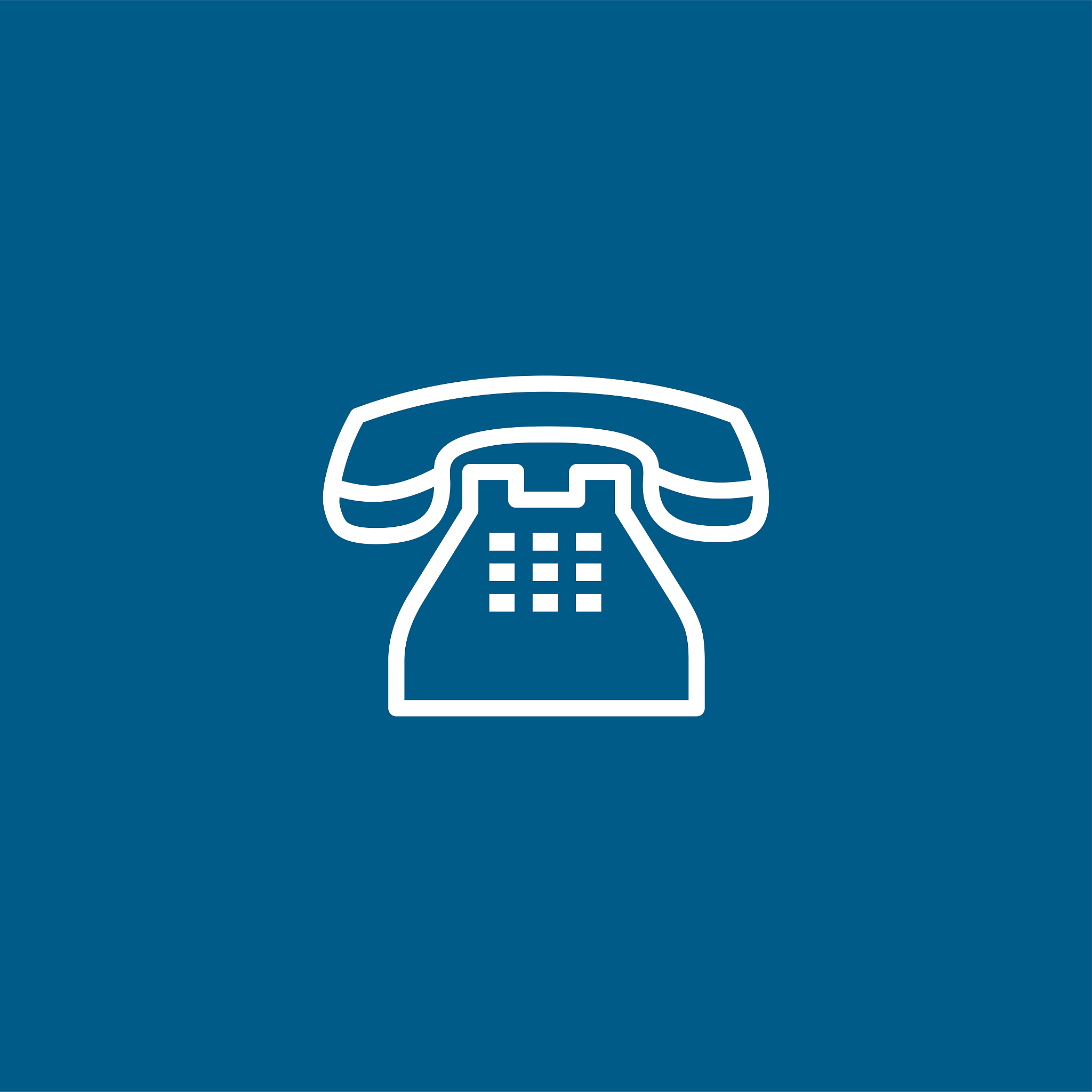 telephone line icon on blue background. blue flat style vector i