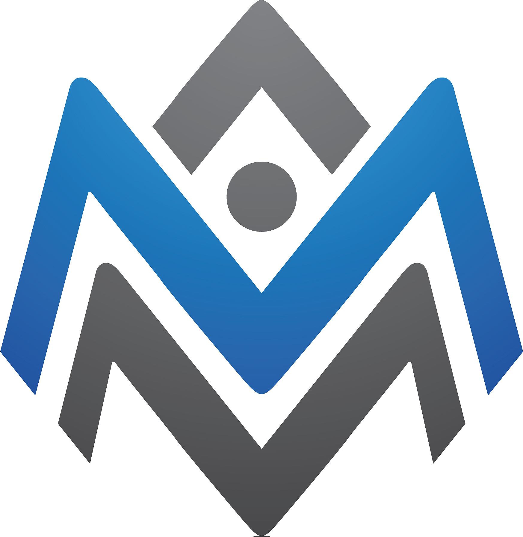 m letter logo template design