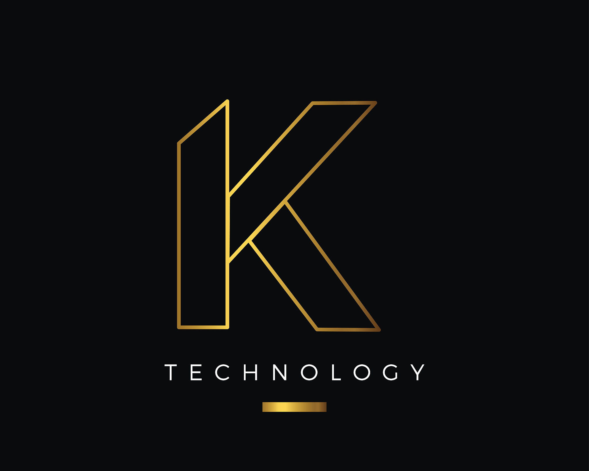 modern abstract gold alphabet letter k technology symbol