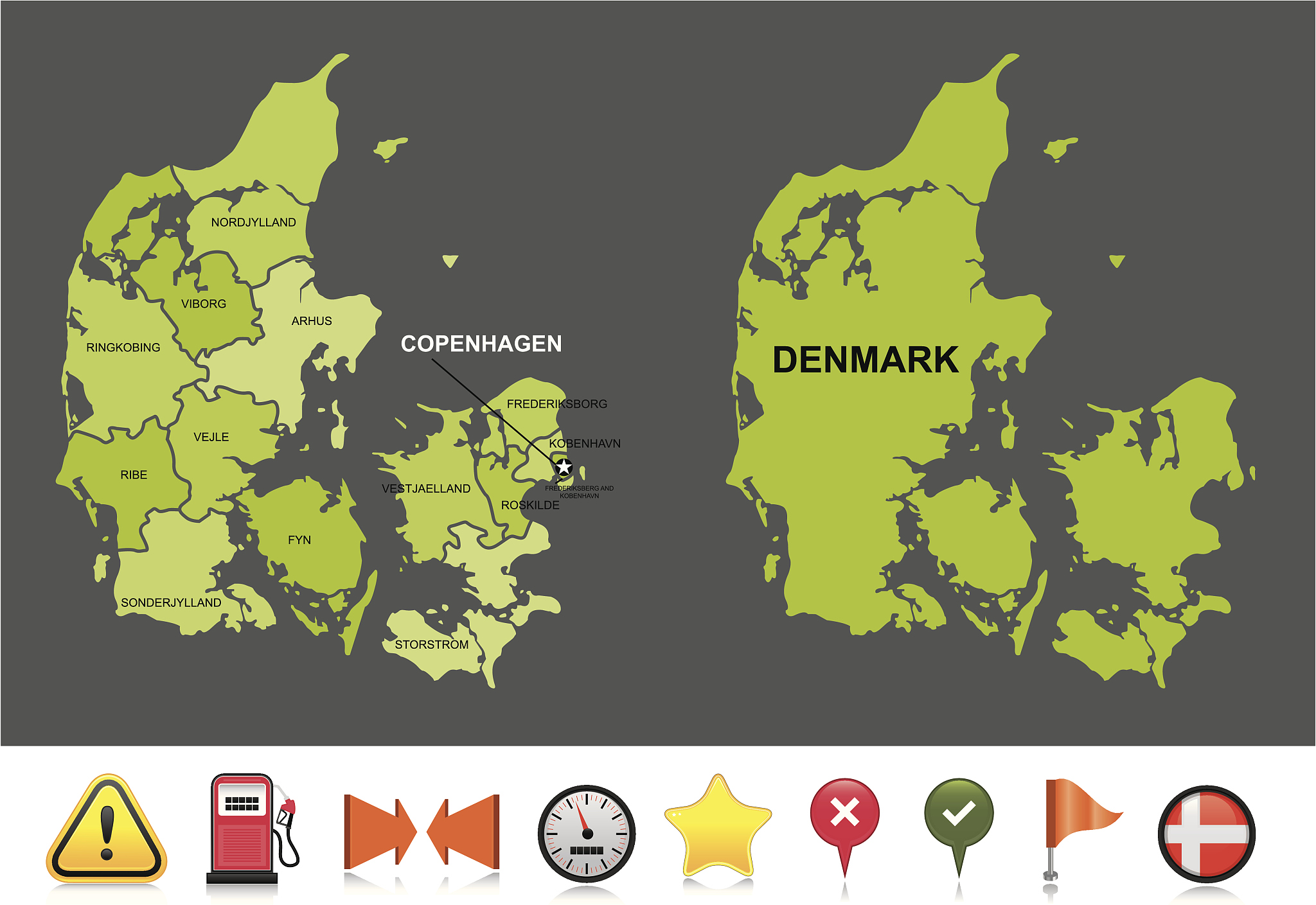 denmark navigation map