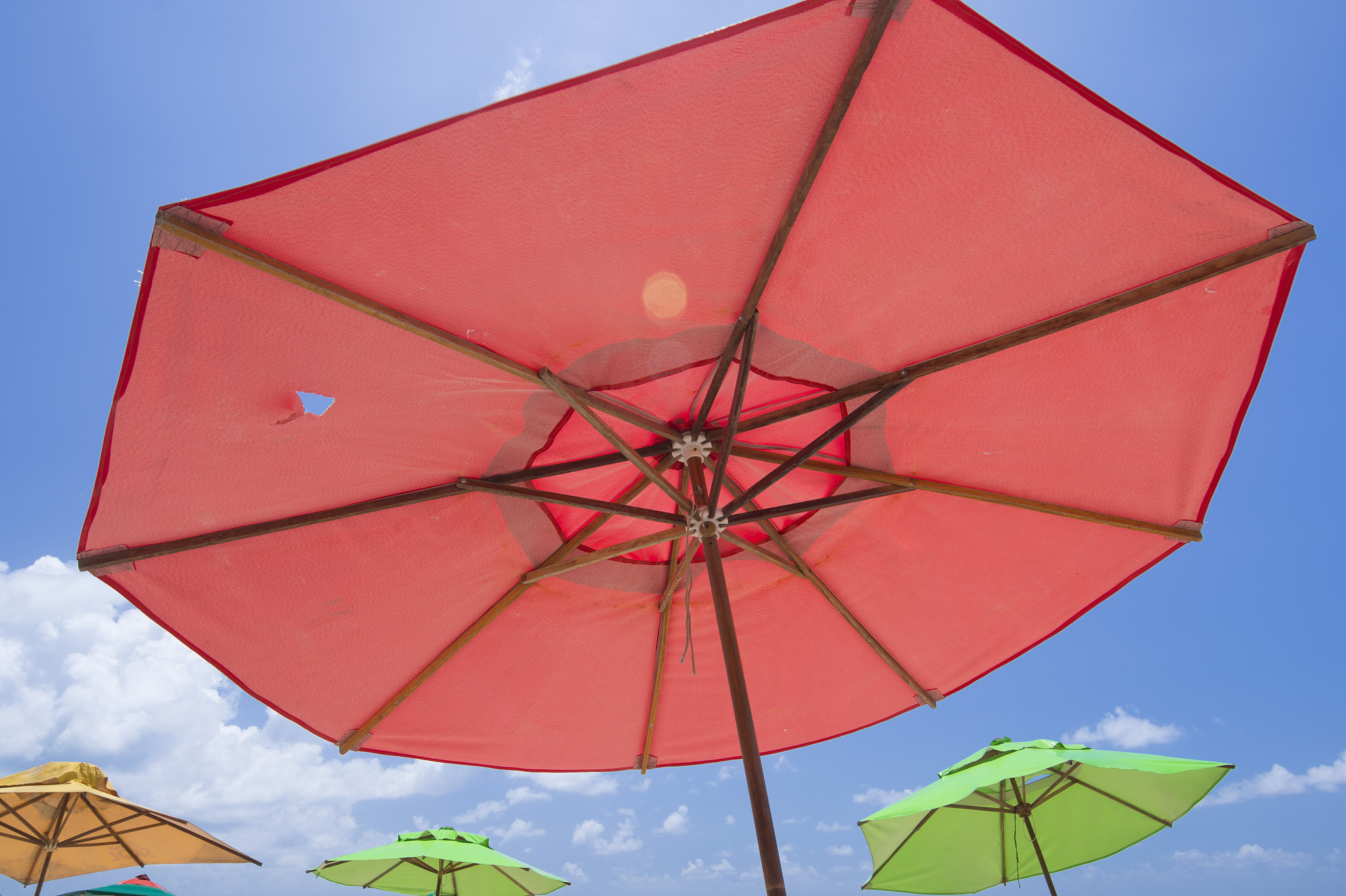 colorful brazilian beach umbrellas