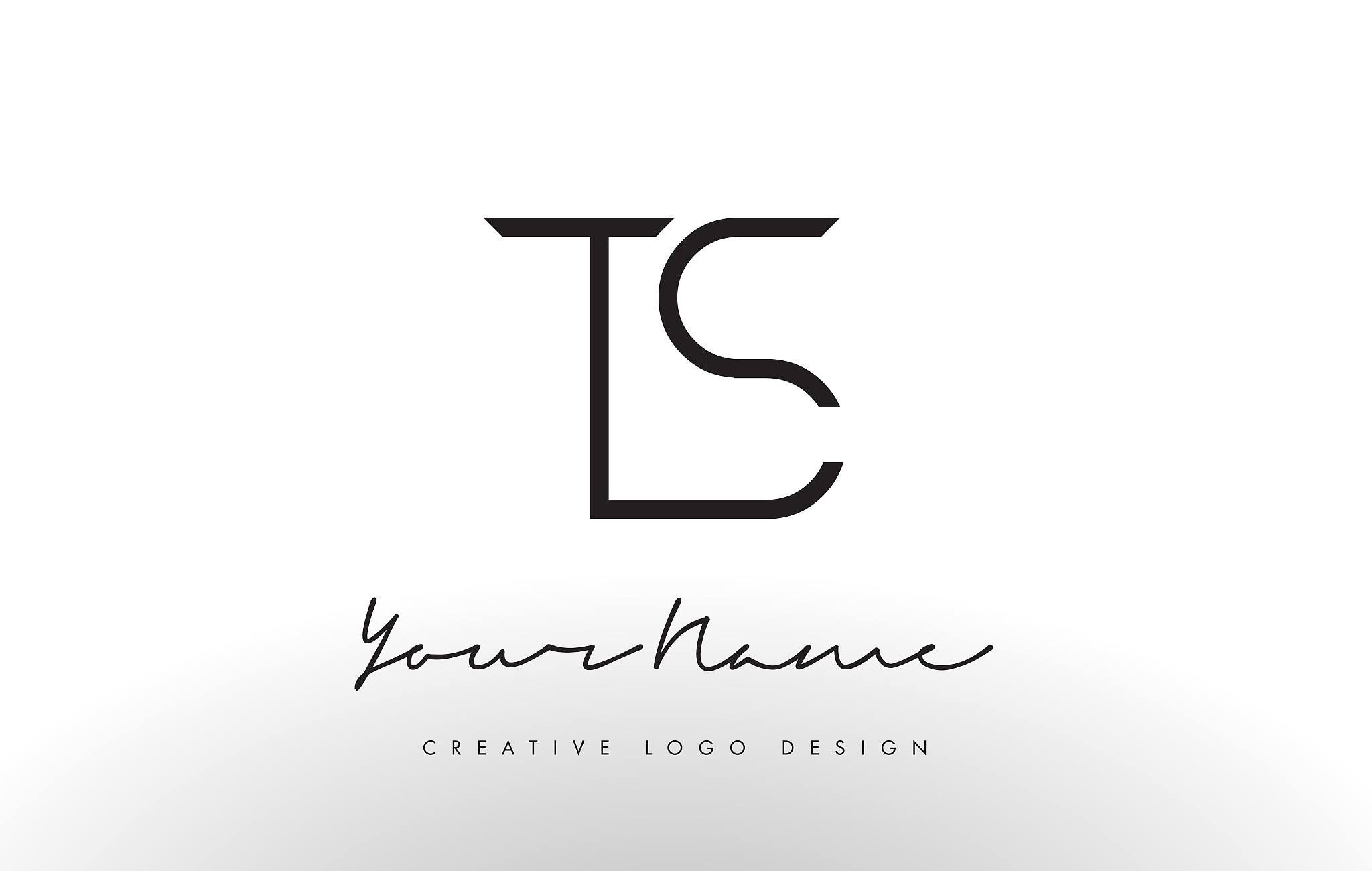 ts letters logo design slim creative simple black
