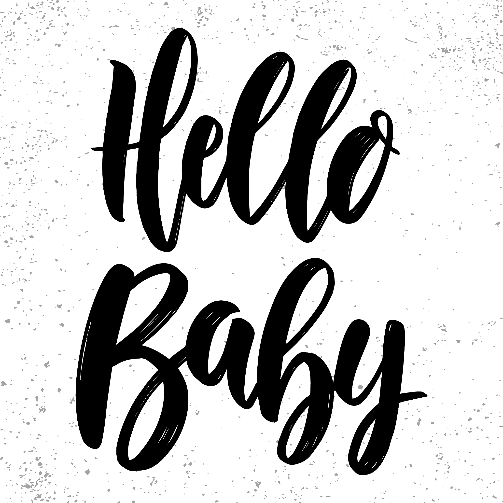 hello baby. lettering phrase for poster, card, banner, sign.