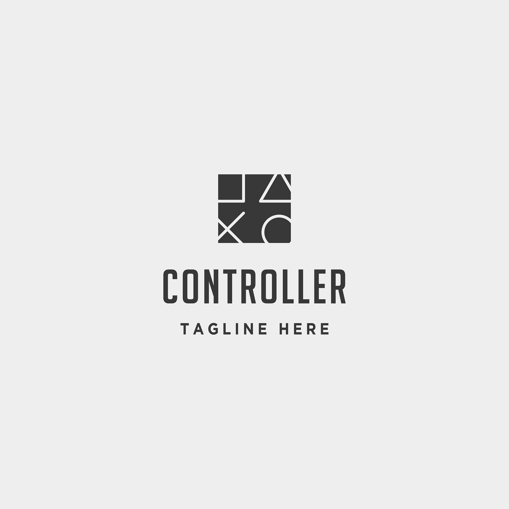 game controller simple logo line template icon