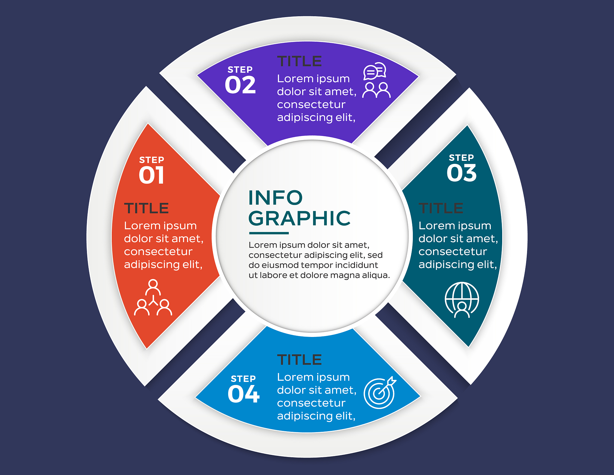 business infographics. timeline with 4 steps or options. vector 