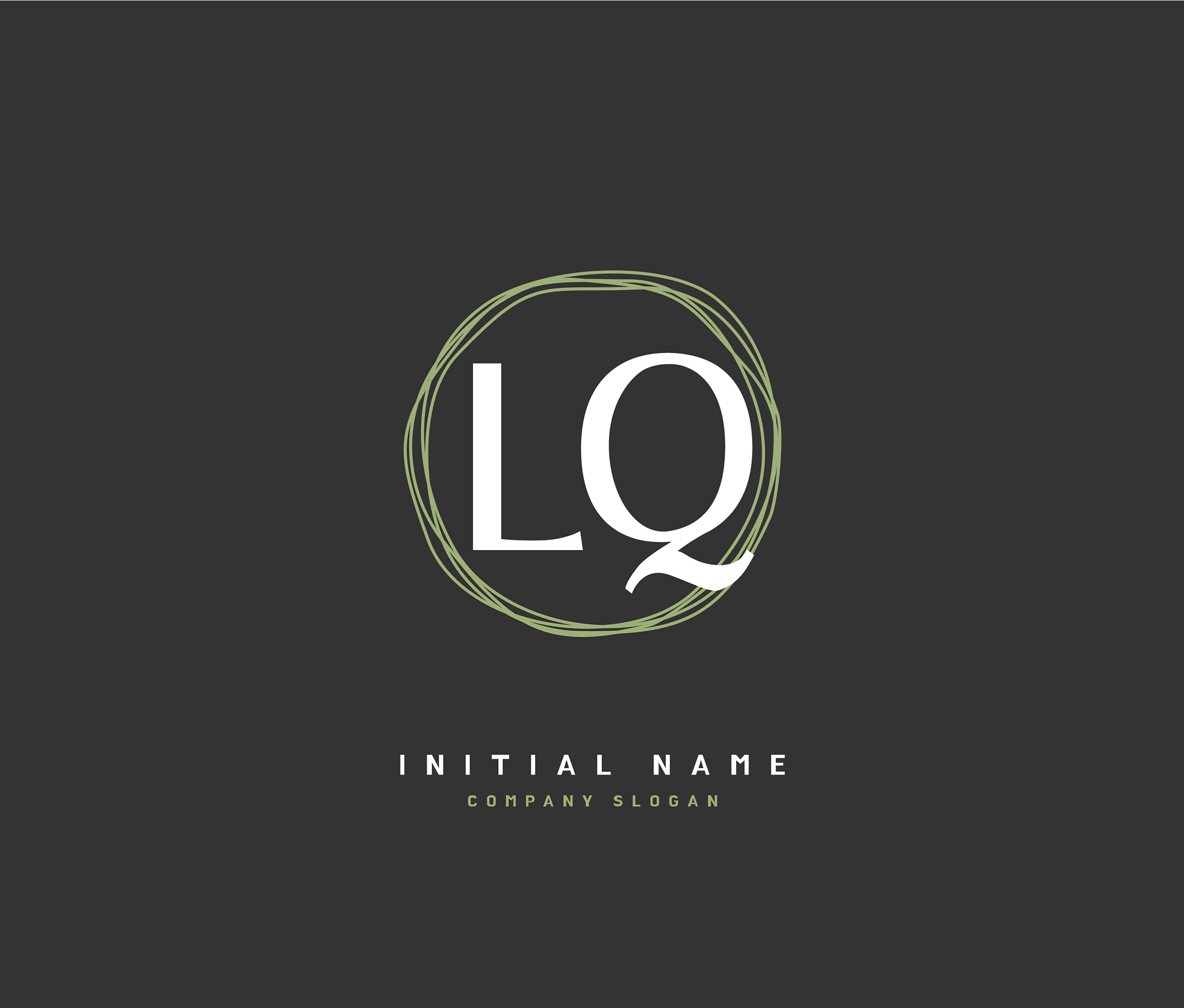 l q lq beauty initial logo handwriting logo of