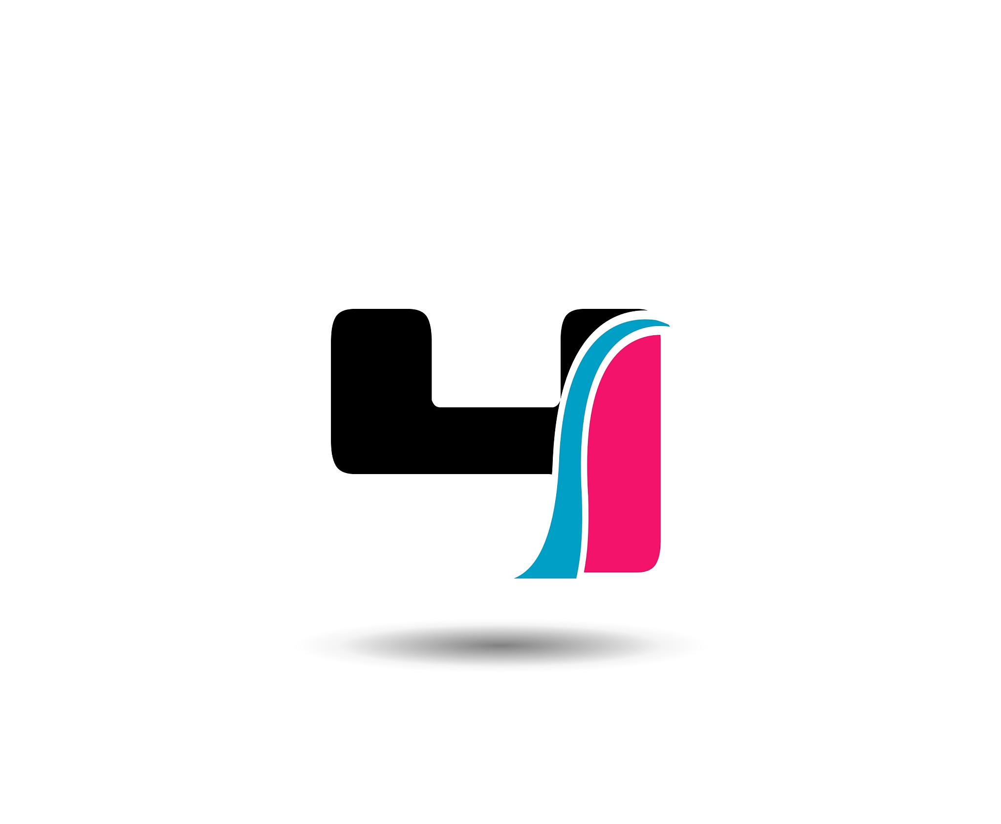 abstract icons for number 4 logo