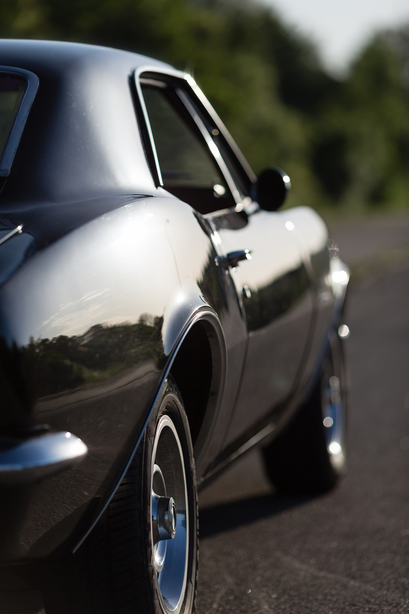 side of classic american car