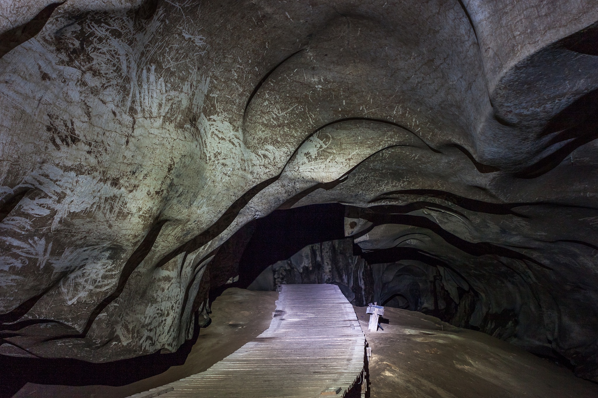 way in the dark cave.