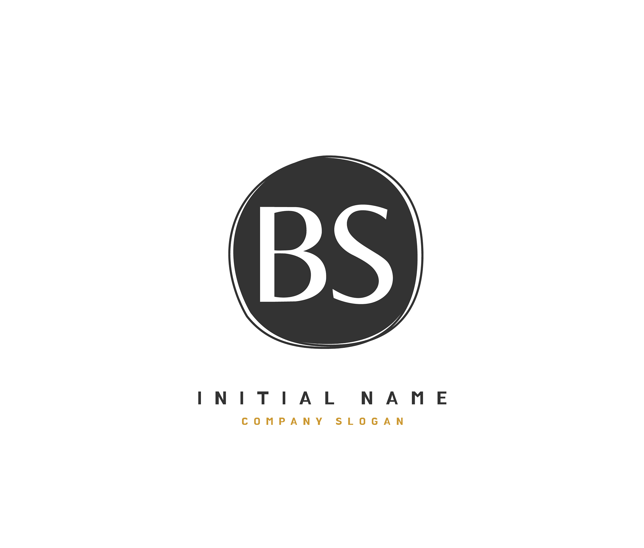b s bs beauty initial logo handwriting logo of