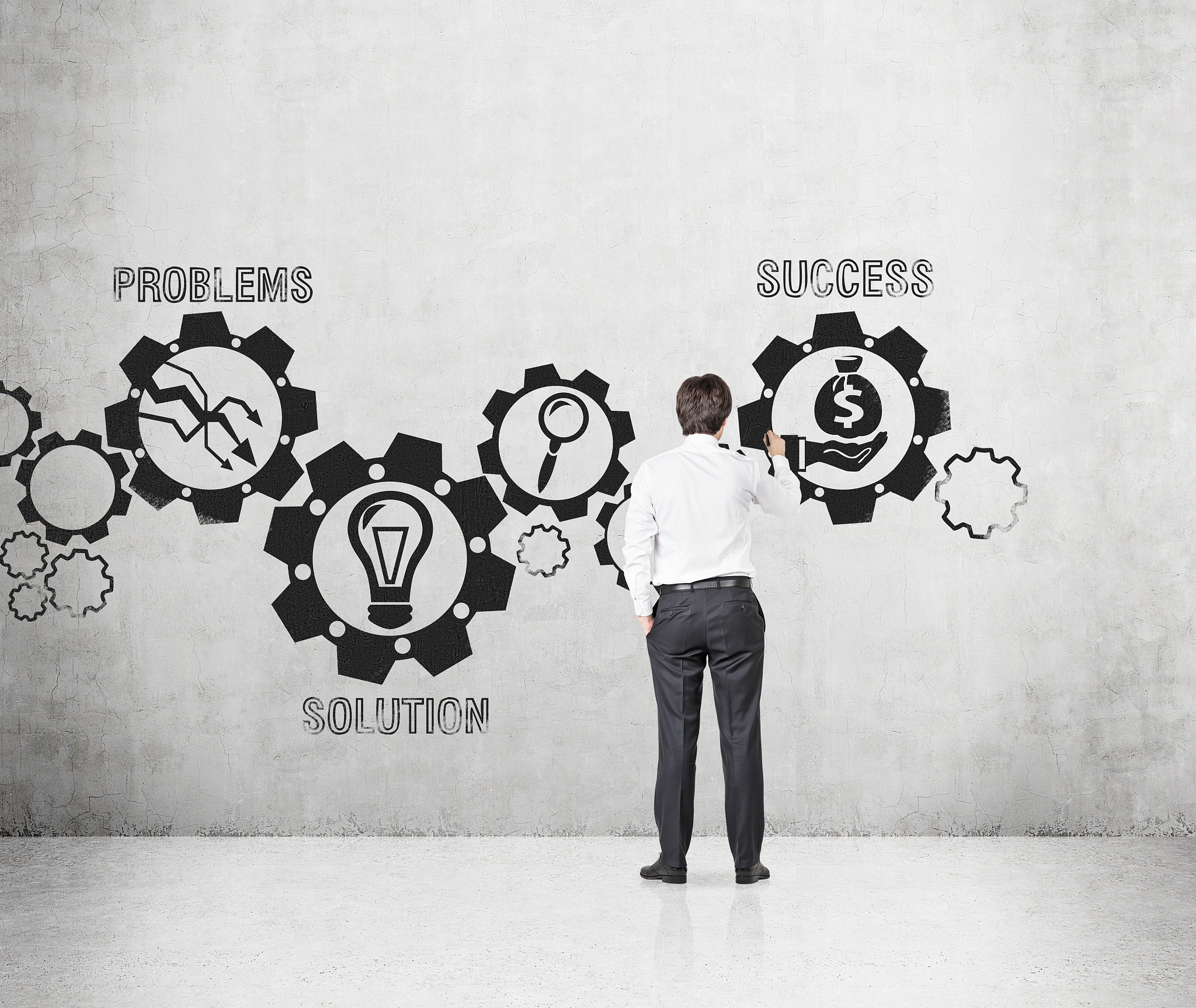 businessman drawing success concept